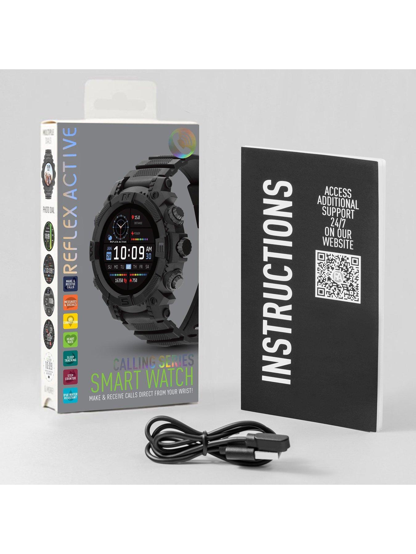  image of reflex-active-series-38-black-silicone-strap-sports-smart-calling-watch