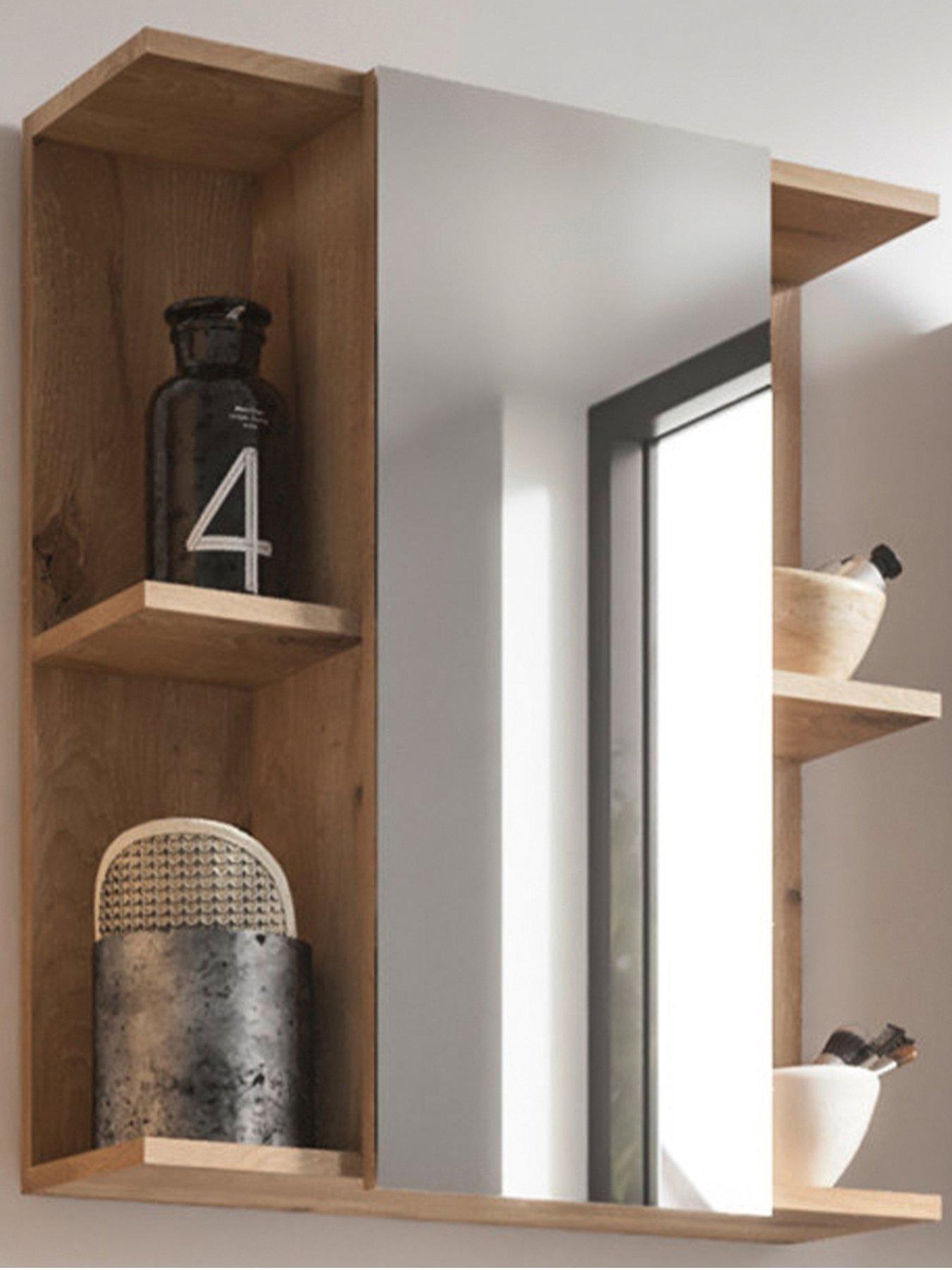 Julian Bowen Vista Mirrored Cabinet - Oak