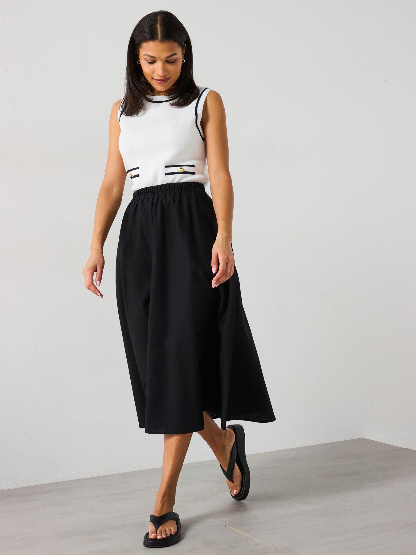  image of barbour-elsi-midi-skirt-black