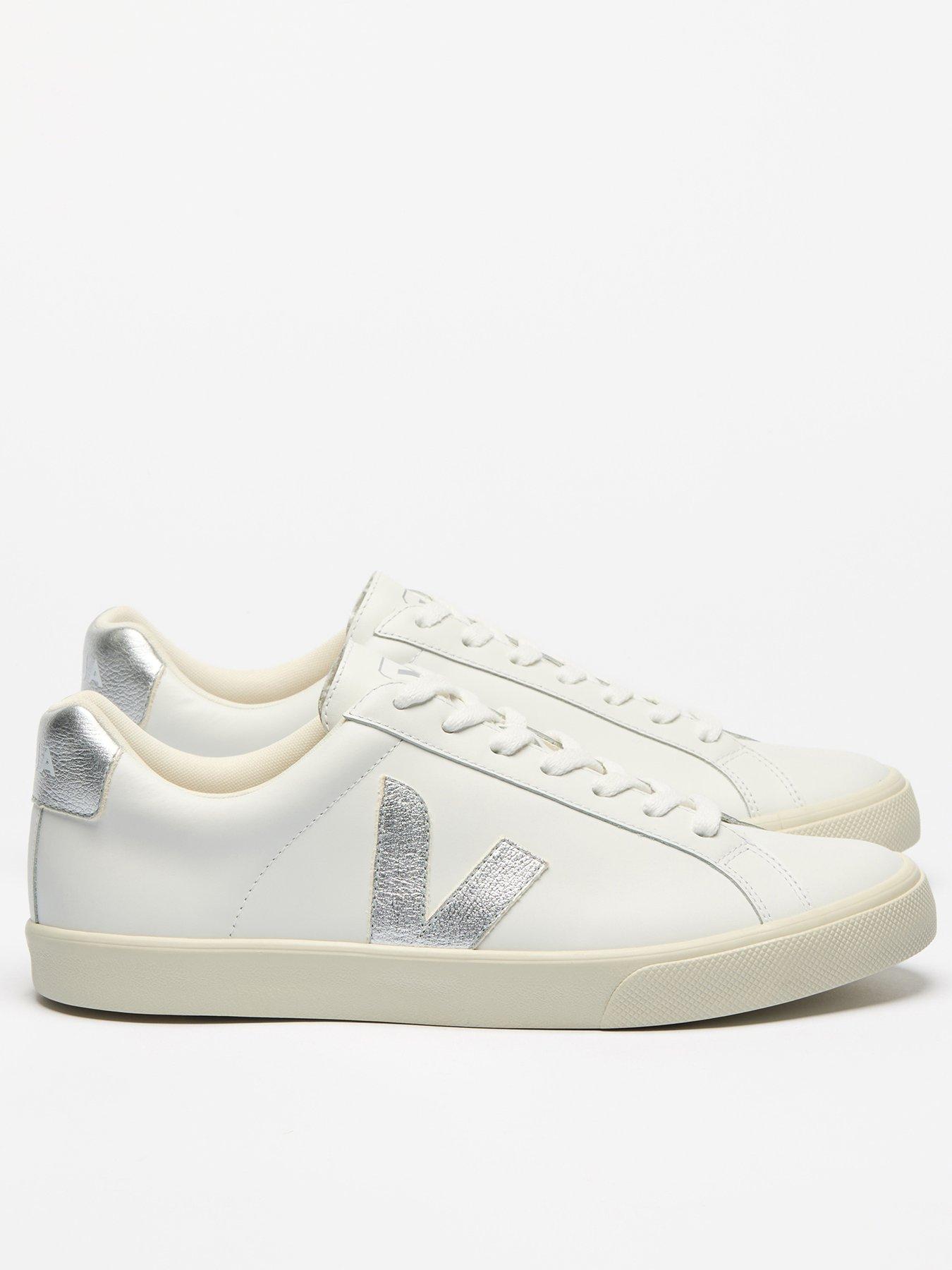  image of veja-womens-esplar-logo-trainers-whitegrey