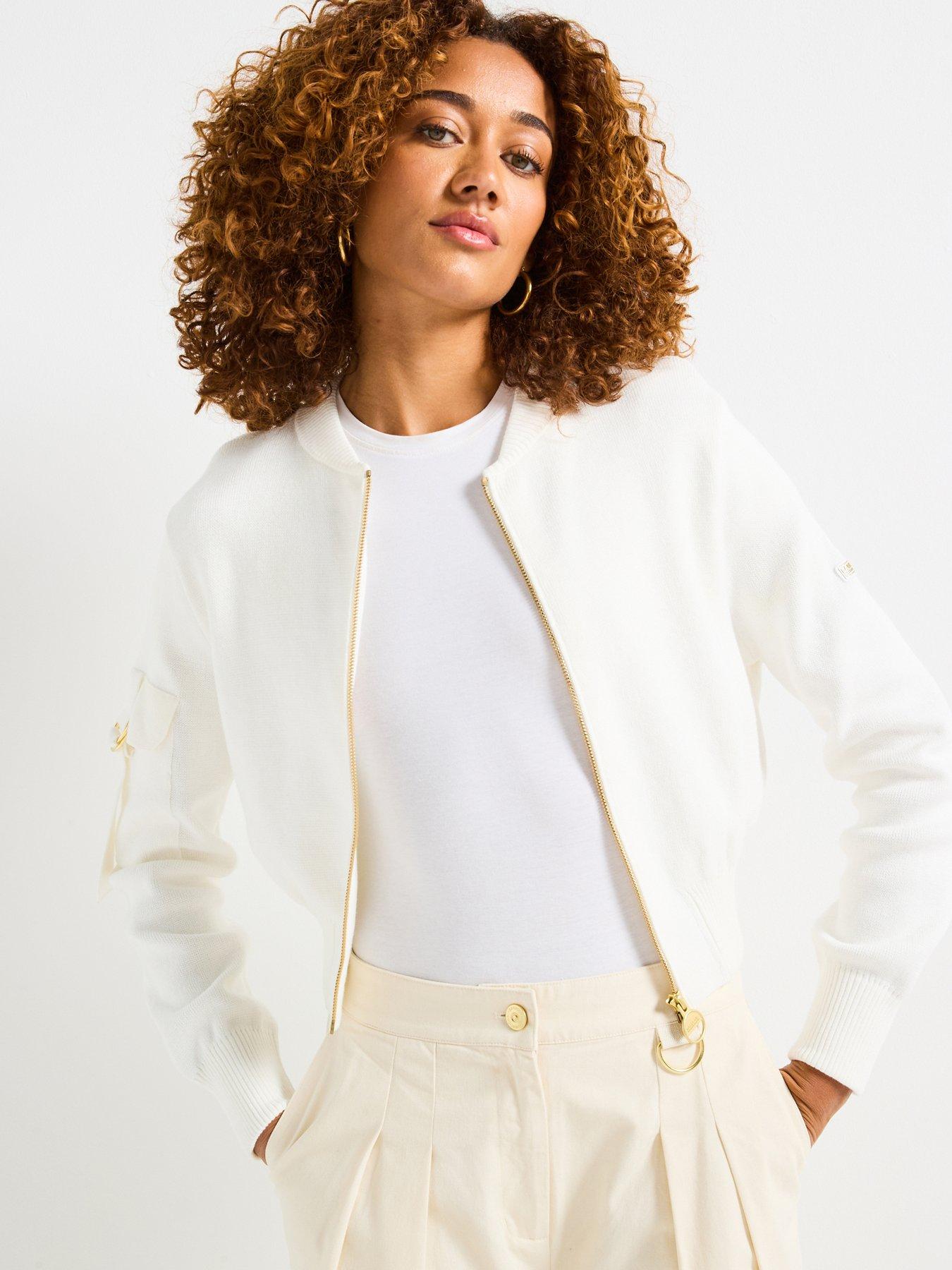  image of barbour-international-priya-knitted-bomber-beige
