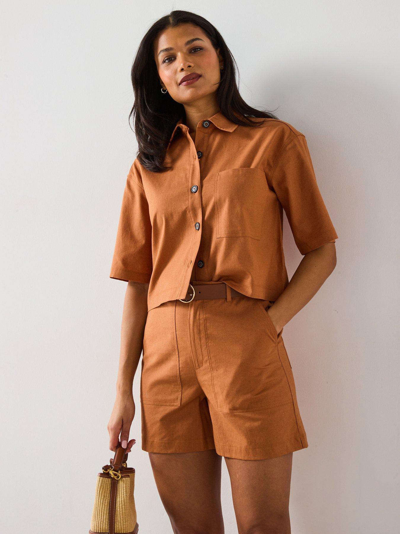 front image of barbour-cary-shirt-brown