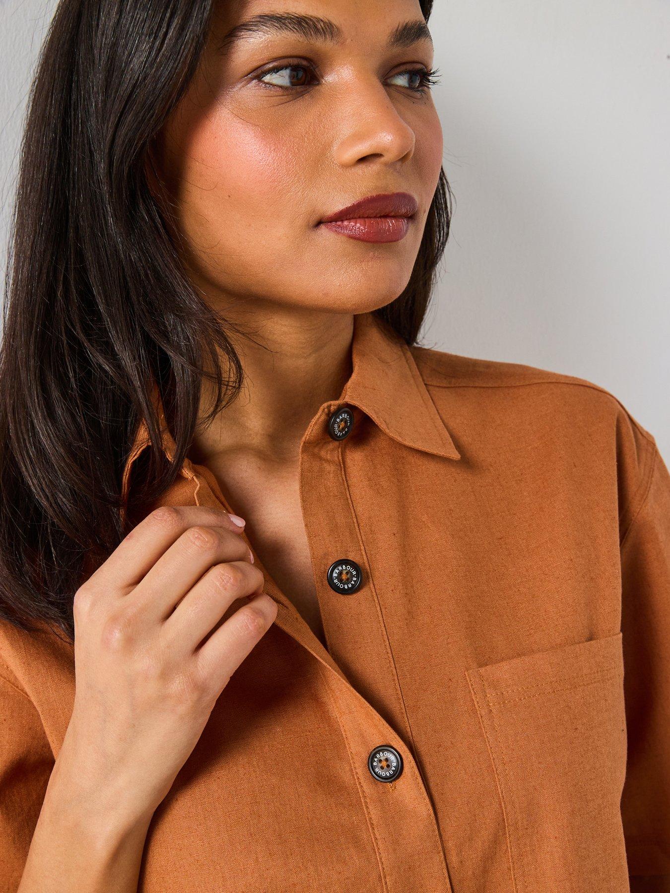  image of barbour-cary-shirt-brown