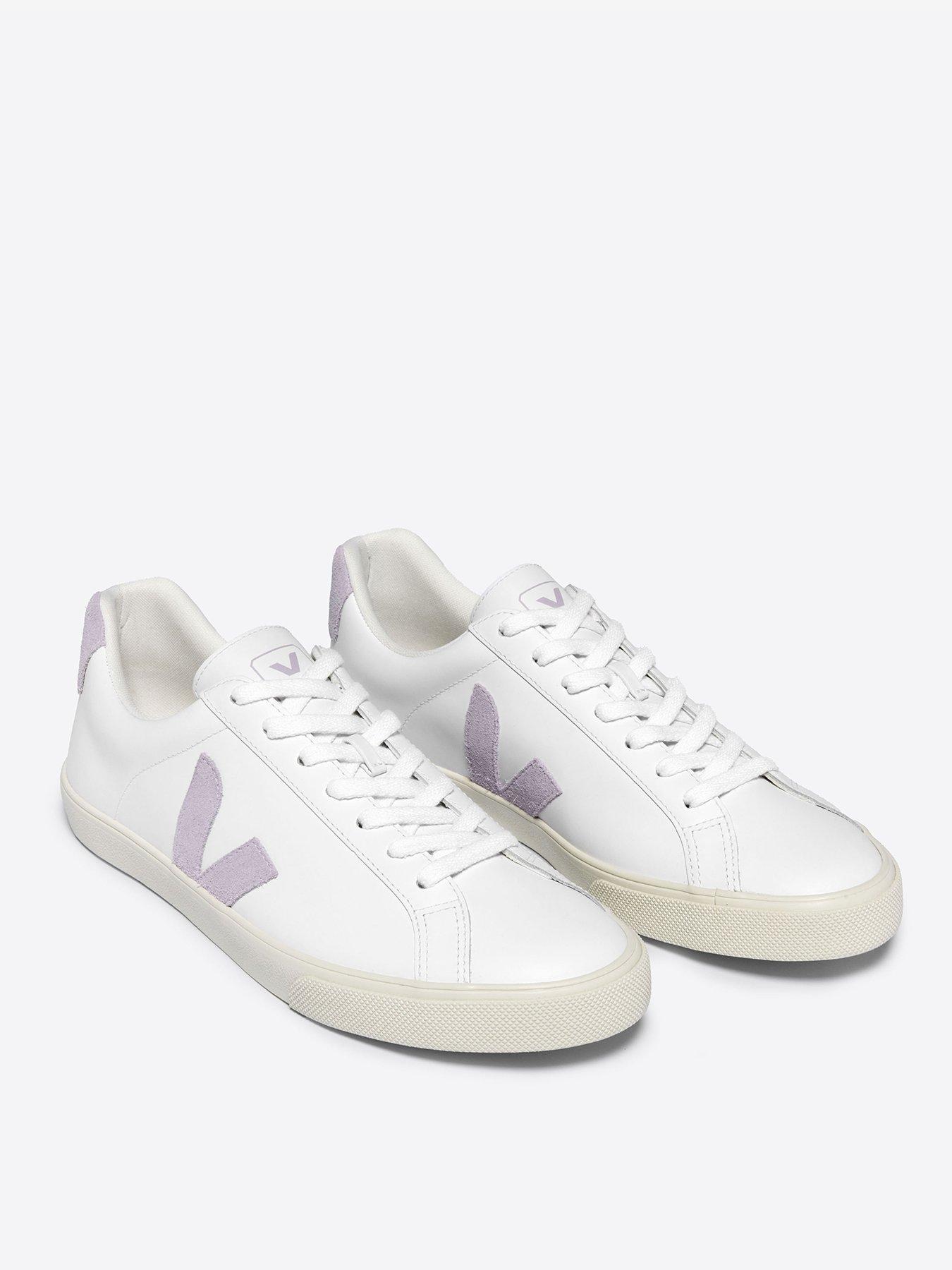  image of veja-womens-esplar-logo-trainers-whitepurple
