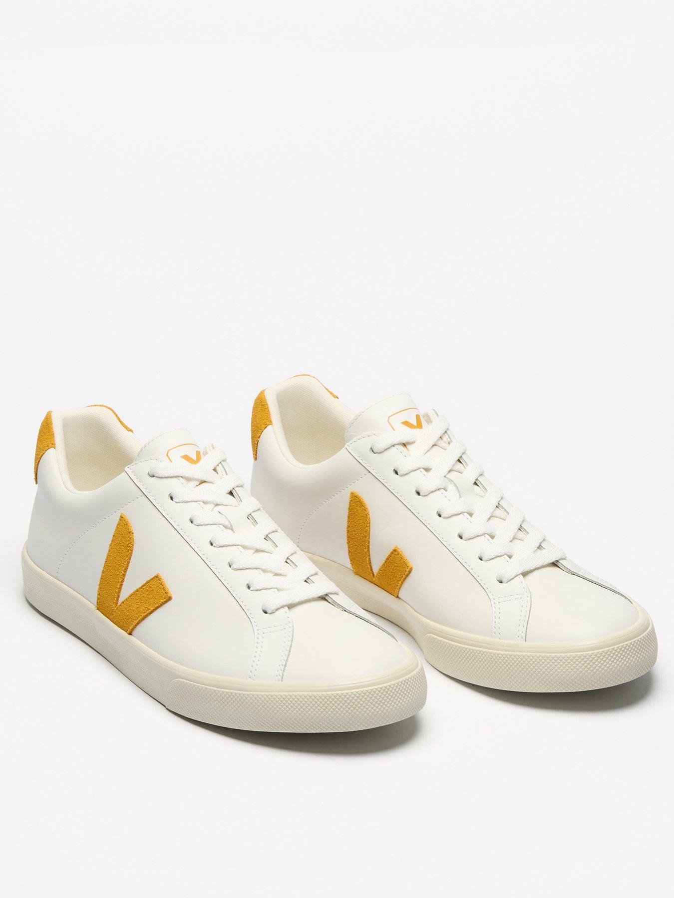  image of veja-womens-esplar-logo-trainers-whiteorange