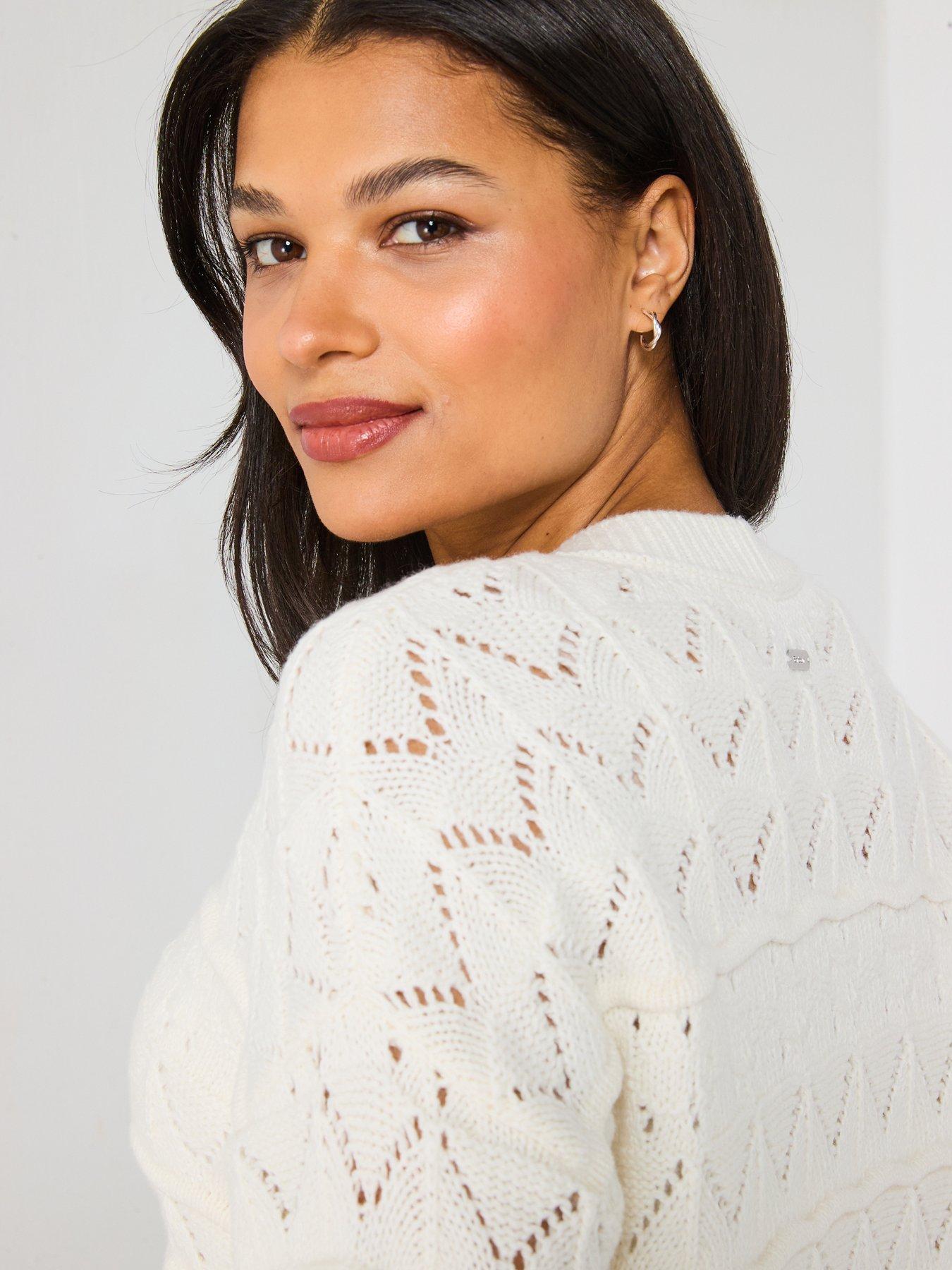  image of barbour-isla-knitted-cardigan-white
