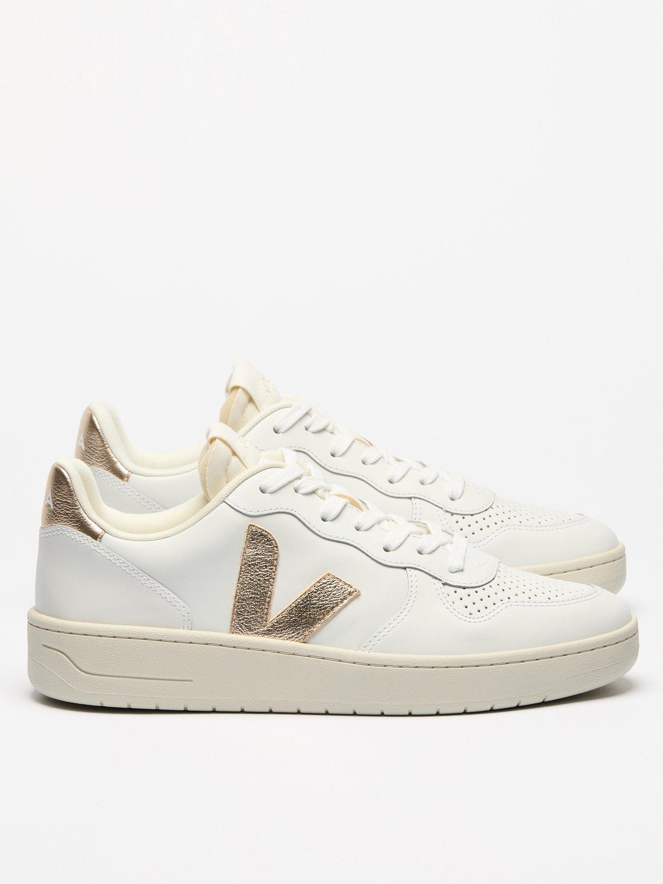  image of veja-womens-v-10-trainers-whitegold