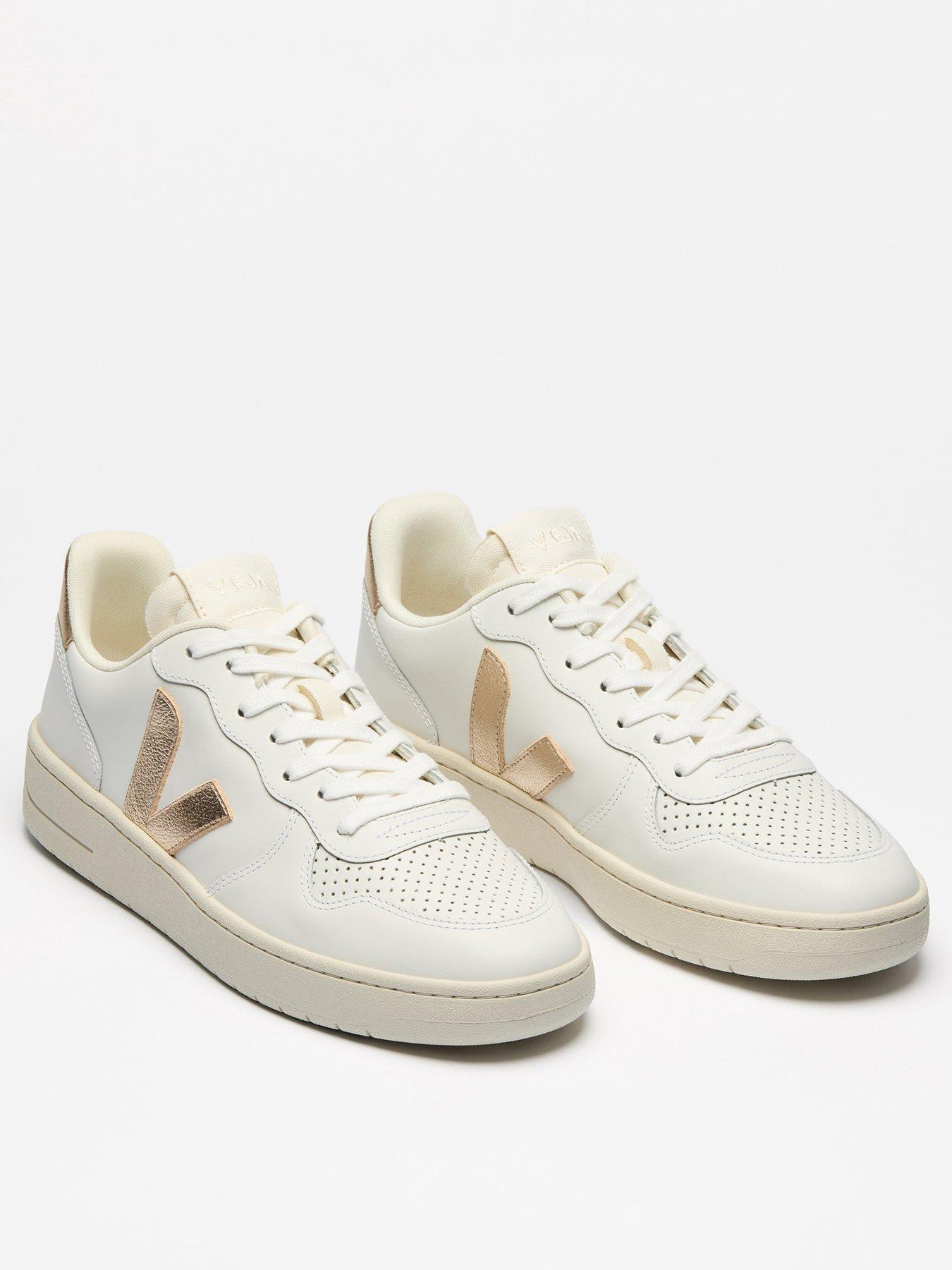 image of veja-womens-v-10-trainers-whitegold