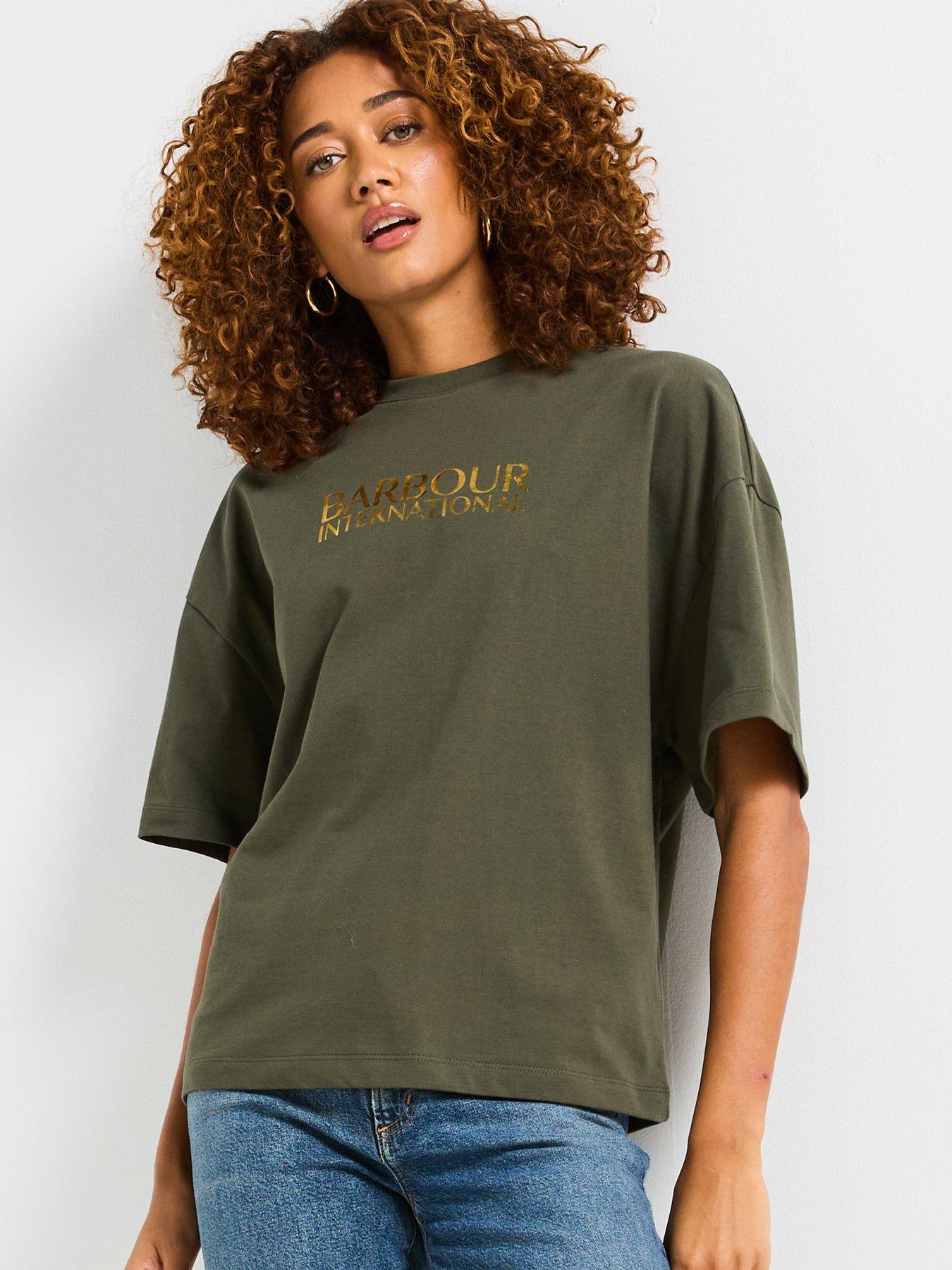  image of barbour-international-bintl-dakota-t-shirt-khaki
