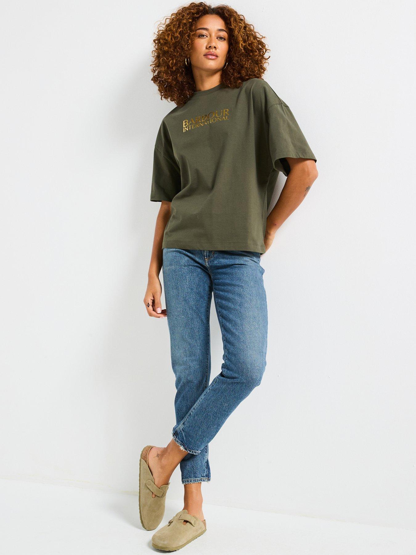  image of barbour-international-bintl-dakota-t-shirt-khaki