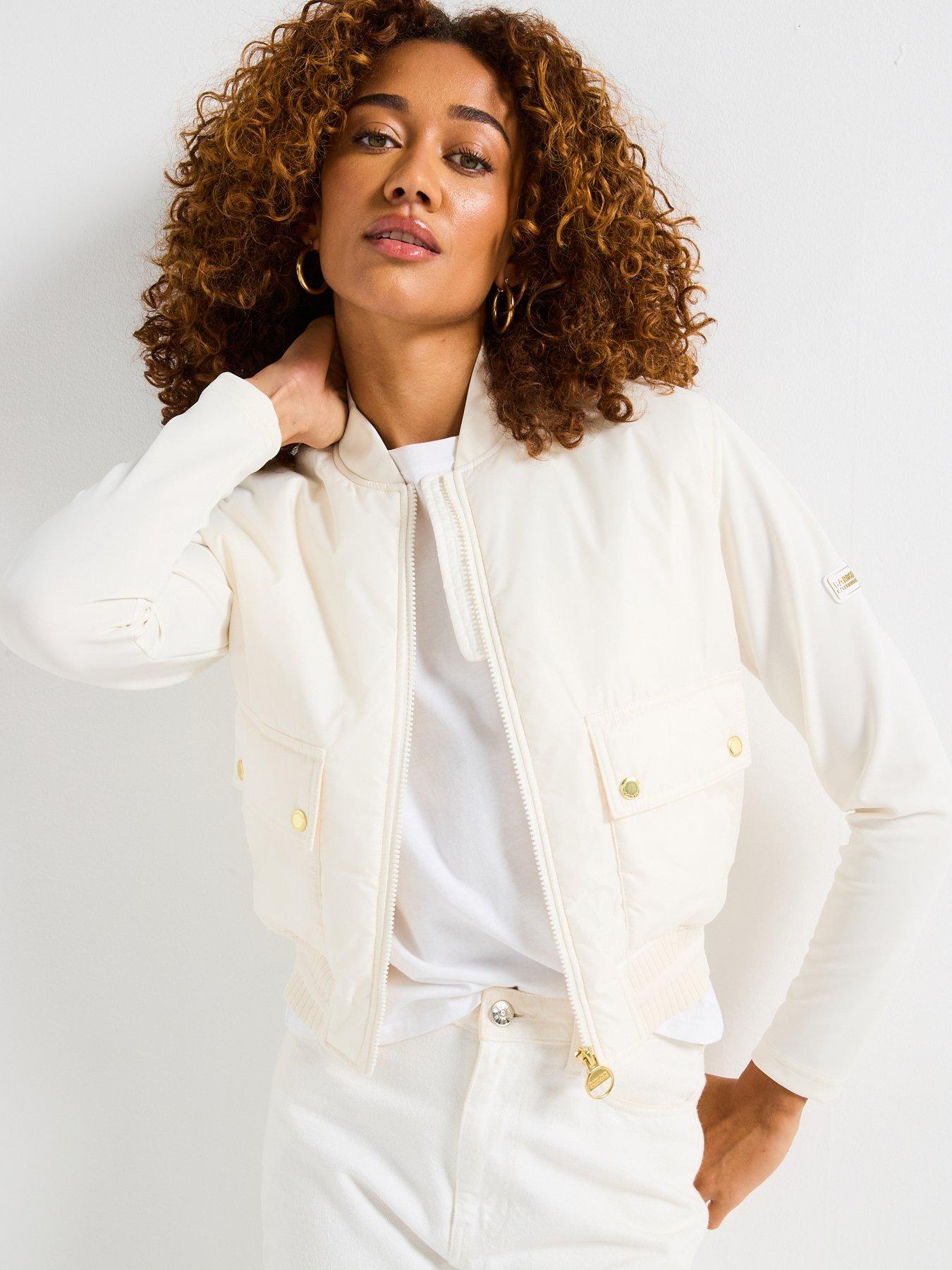 Barbour International Emerson Quilted Sweat Jacket White