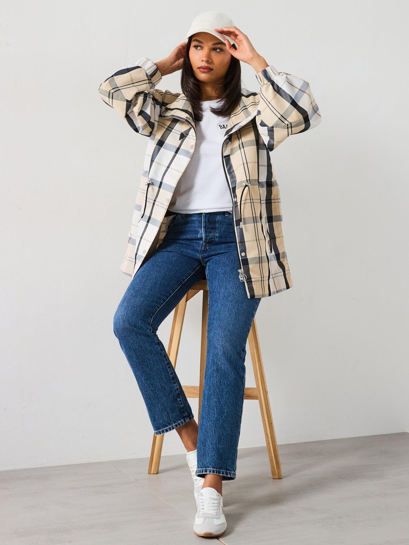  image of barbour-suri-checked-showerproof-jacket-multi