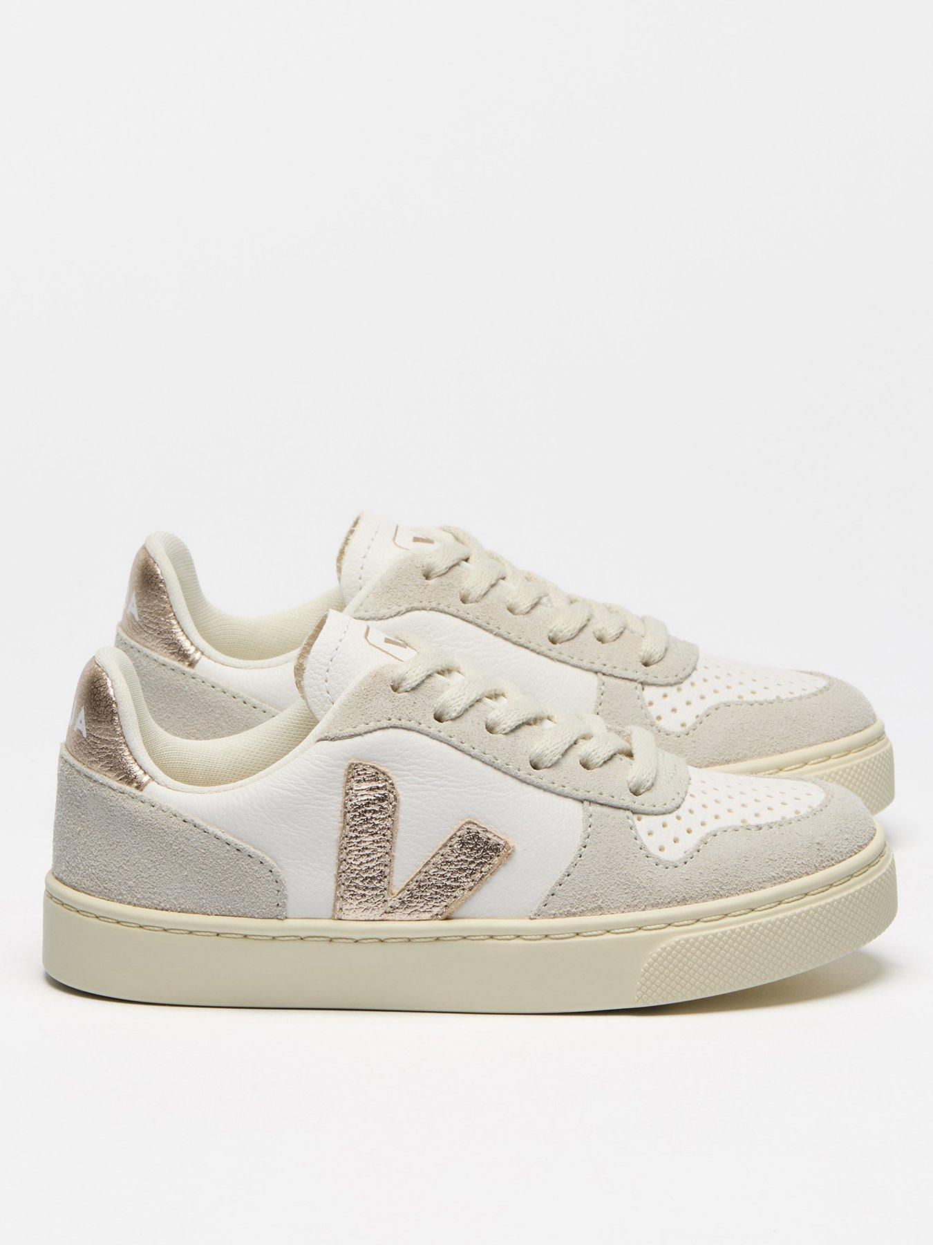  image of veja-junior-small-v-10-laces-trainers-whitepink