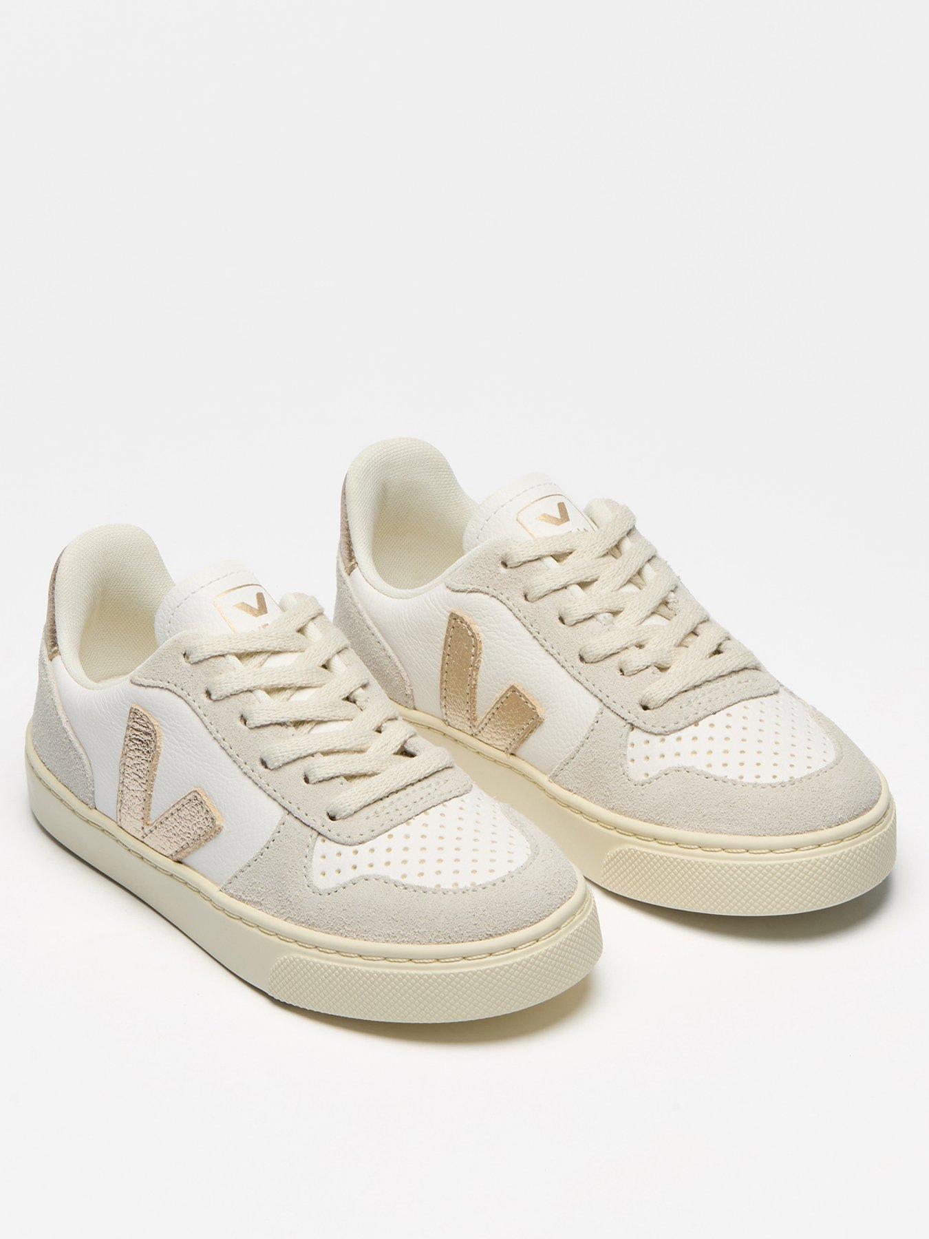  image of veja-junior-small-v-10-laces-trainers-whitepink