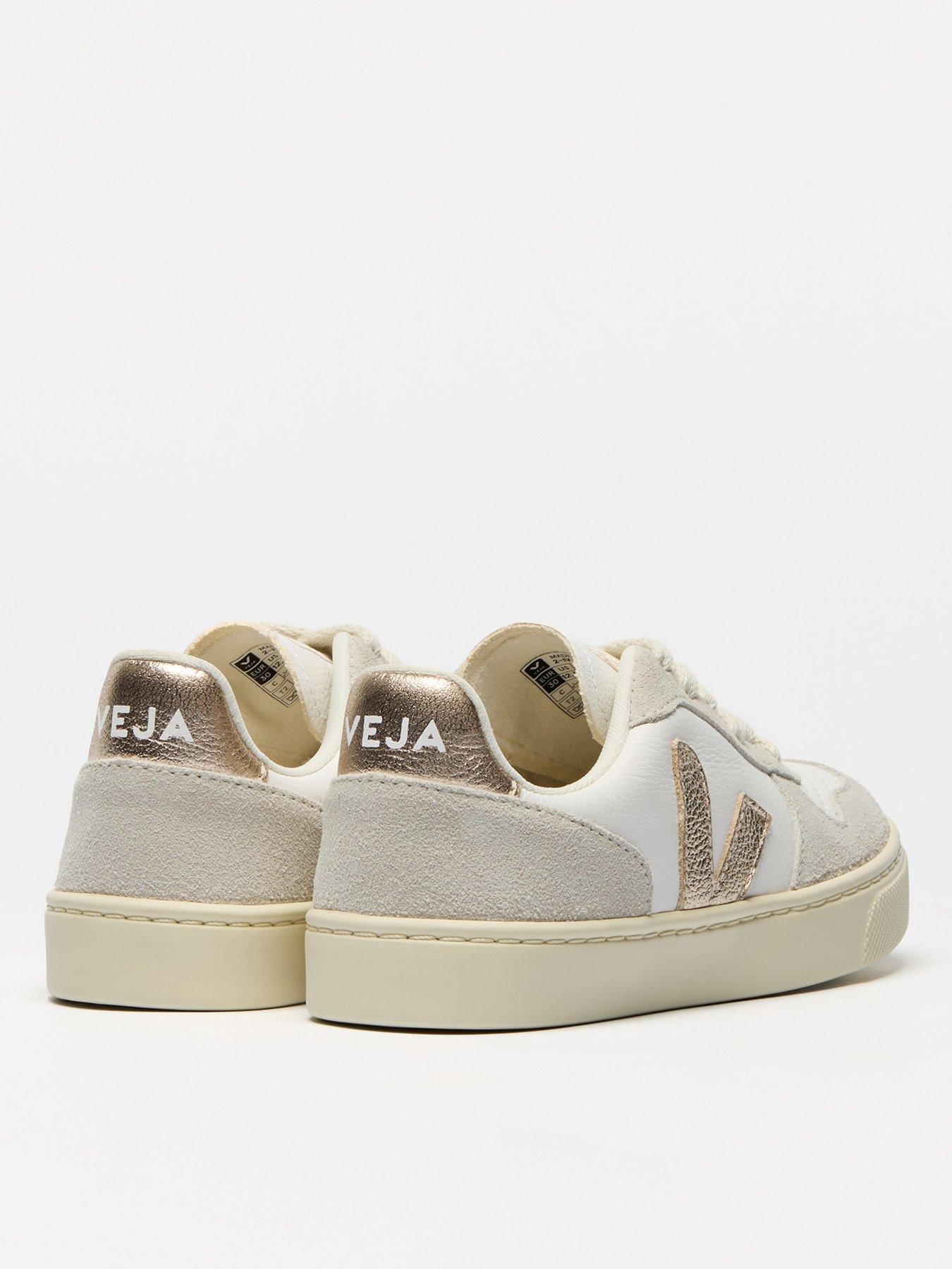  image of veja-junior-small-v-10-laces-trainers-whitepink
