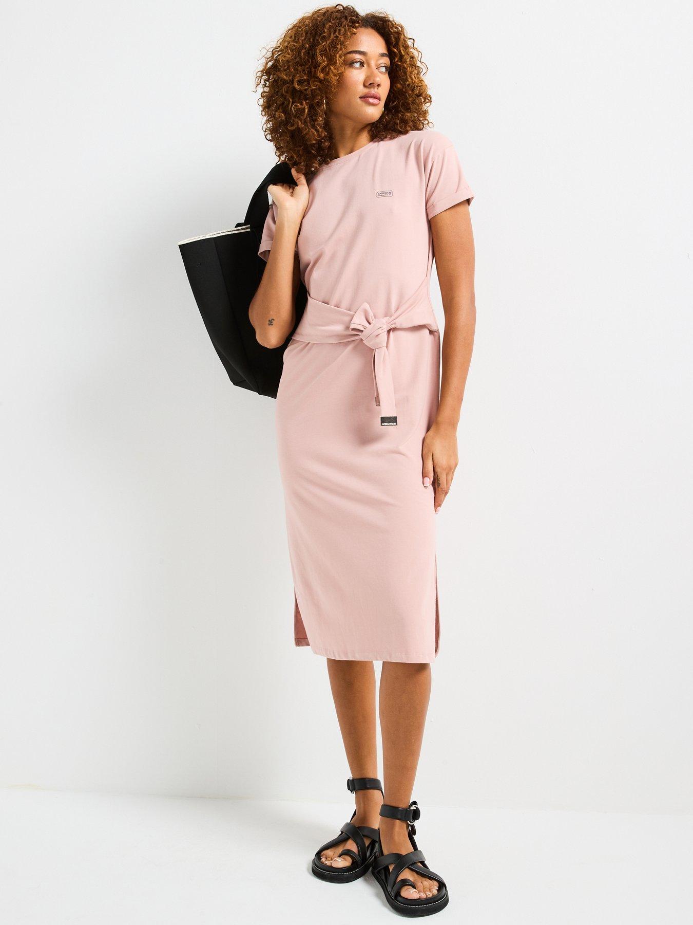  image of barbour-international-whitson-midi-dress-pink