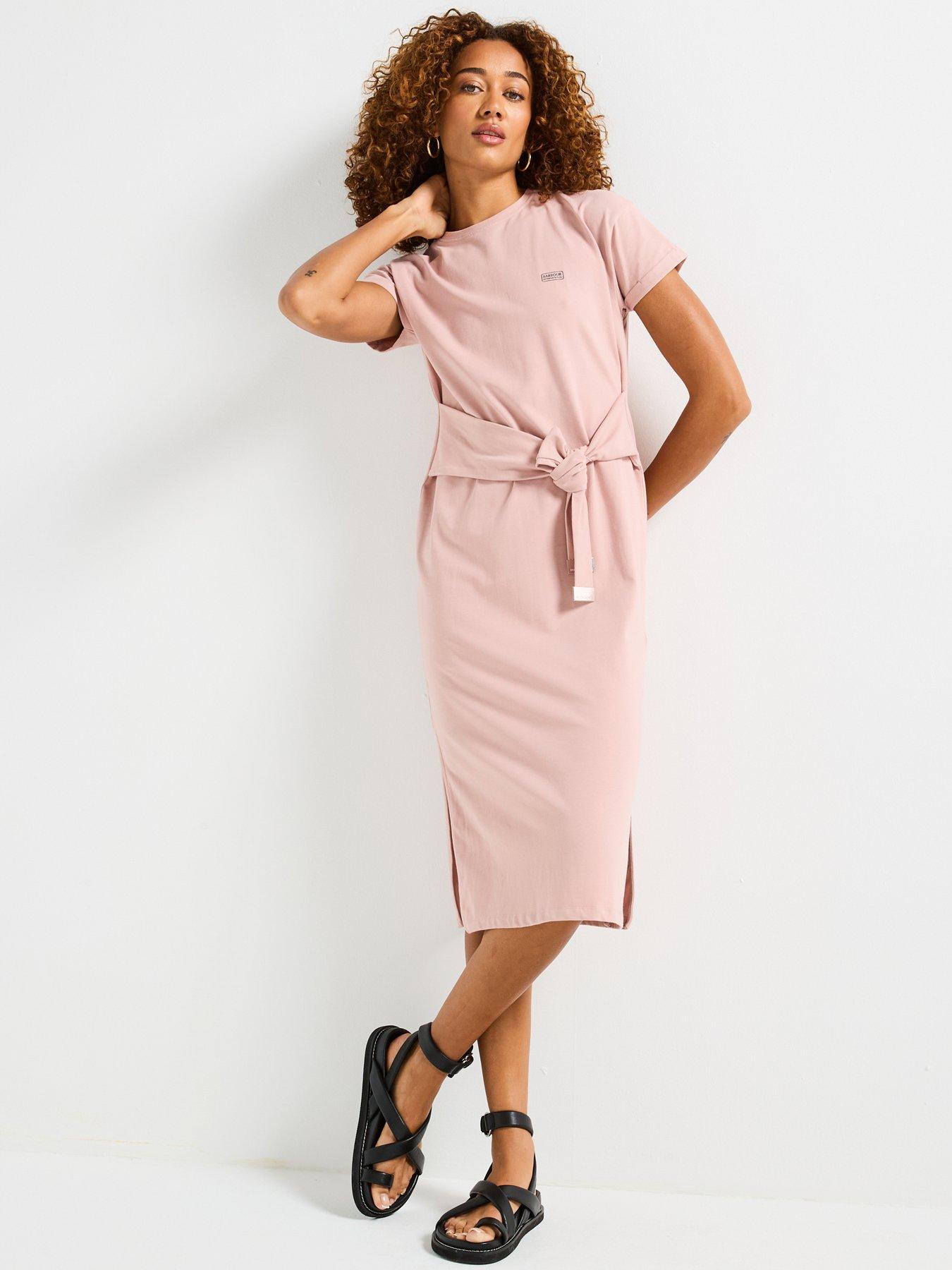  image of barbour-international-whitson-midi-dress-pink