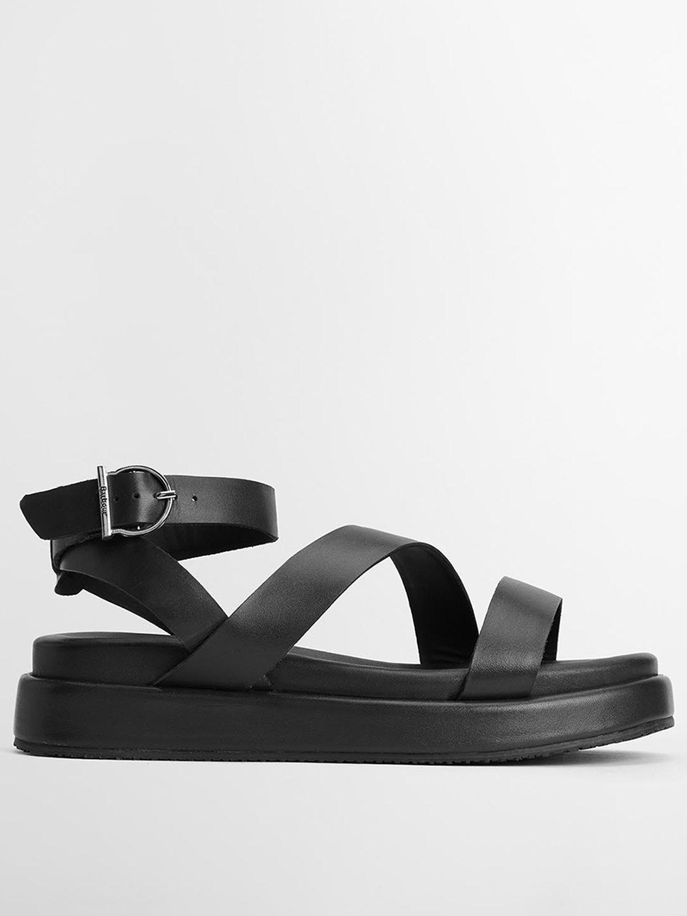 Image 1 of 5 of Barbour Ivy Leather Sandal - Black
