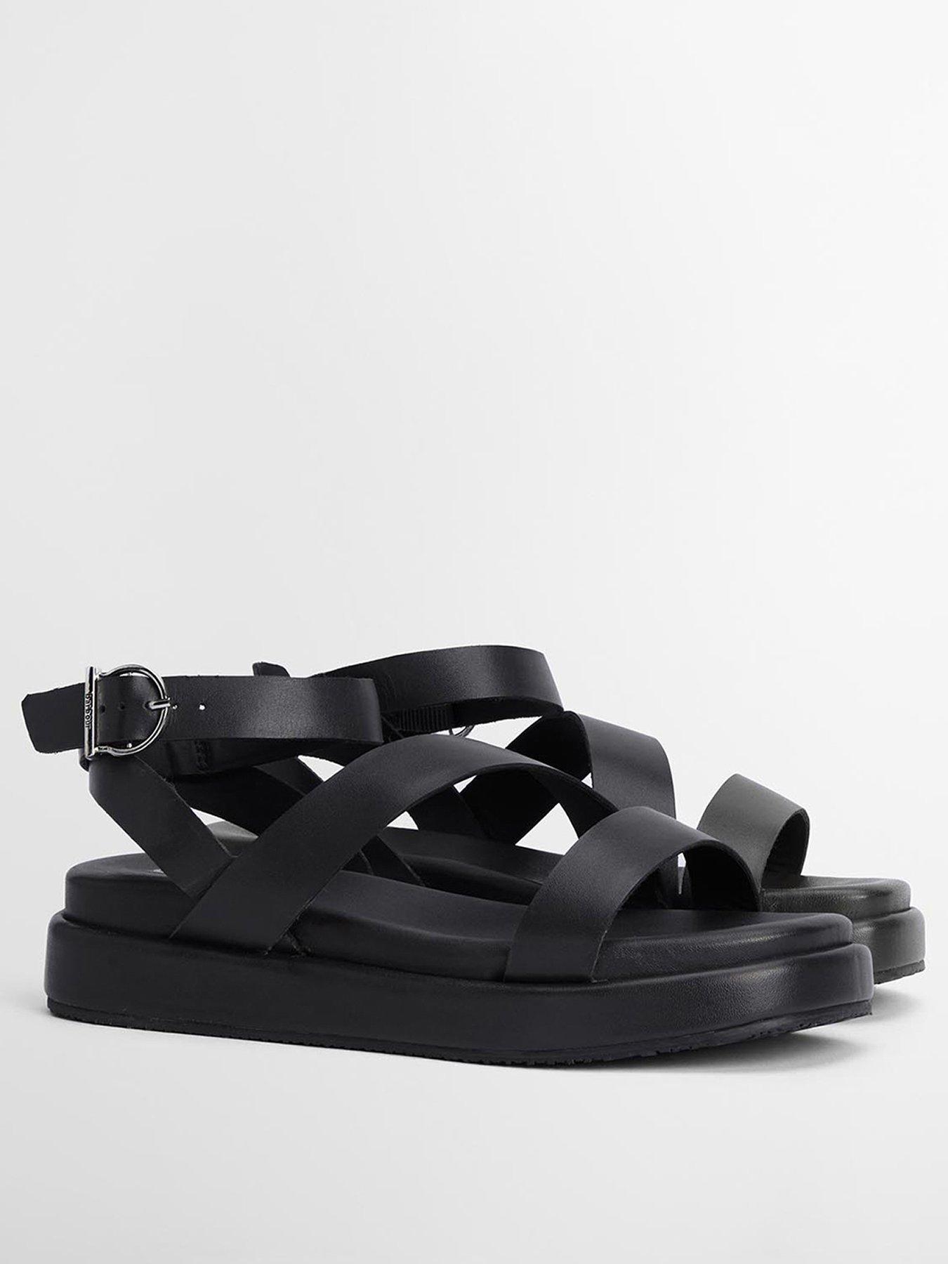 Image 2 of 5 of Barbour Ivy Leather Sandal - Black