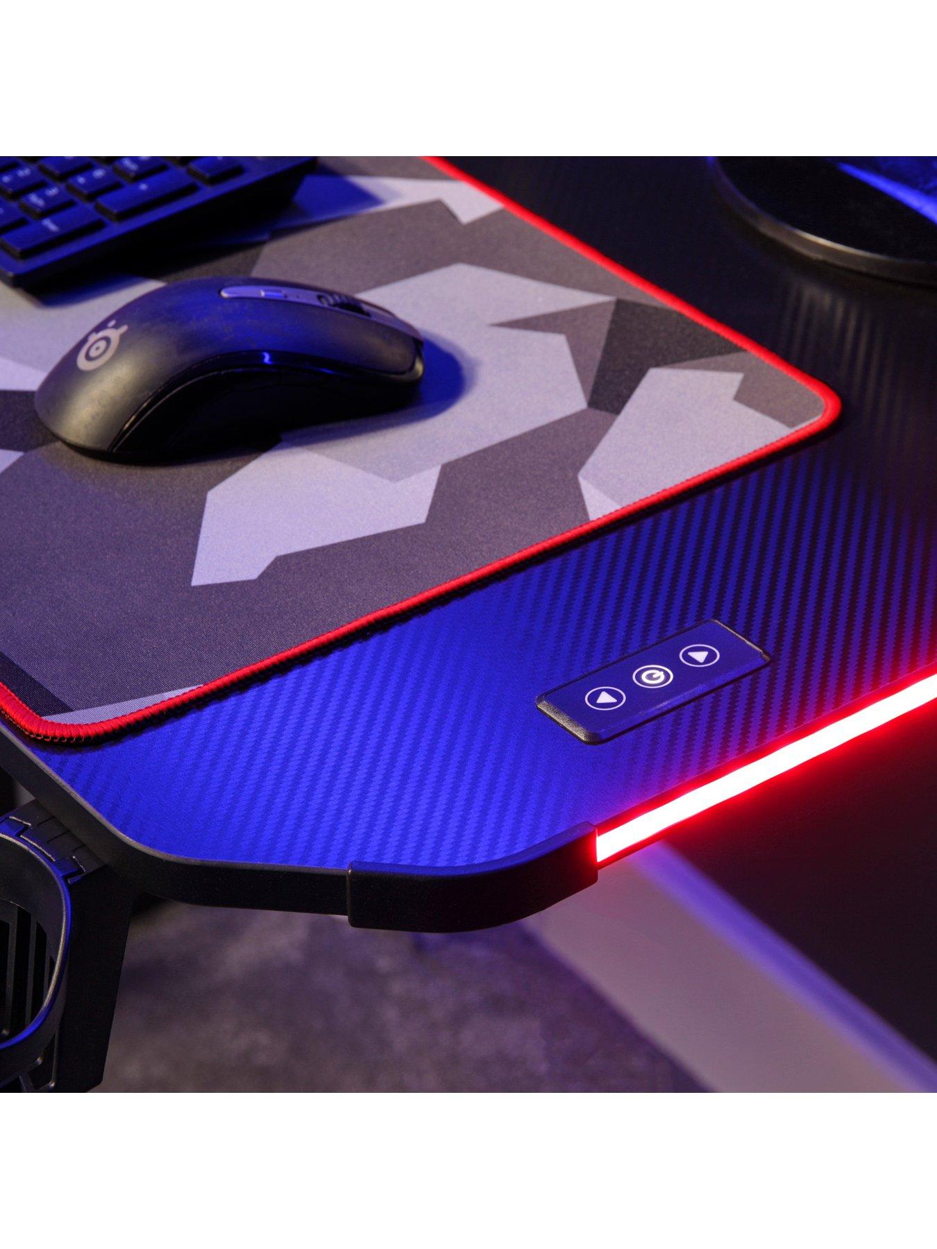 X Rocker Gaming Bundle - Panther RGB LED Desk and Saturn Mid-Back ...