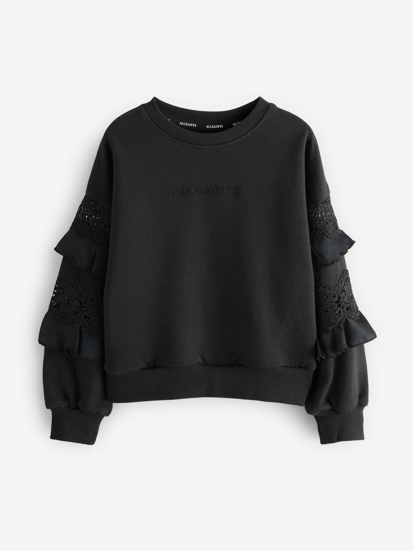  image of smallsaints-girls-gracie-lace-sweat-top-black