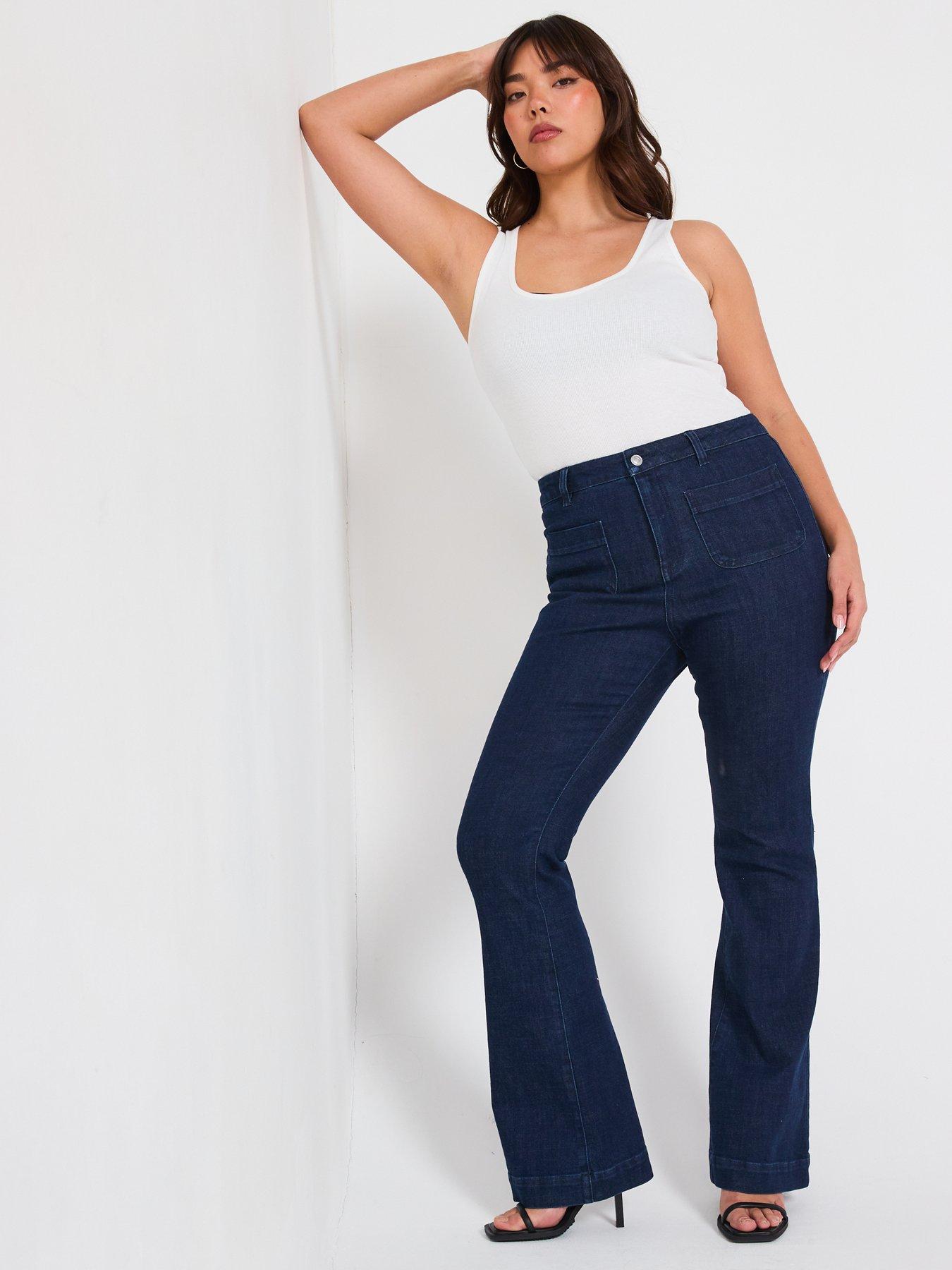  image of v-by-very-curve-kickflare-jean-dark-wash