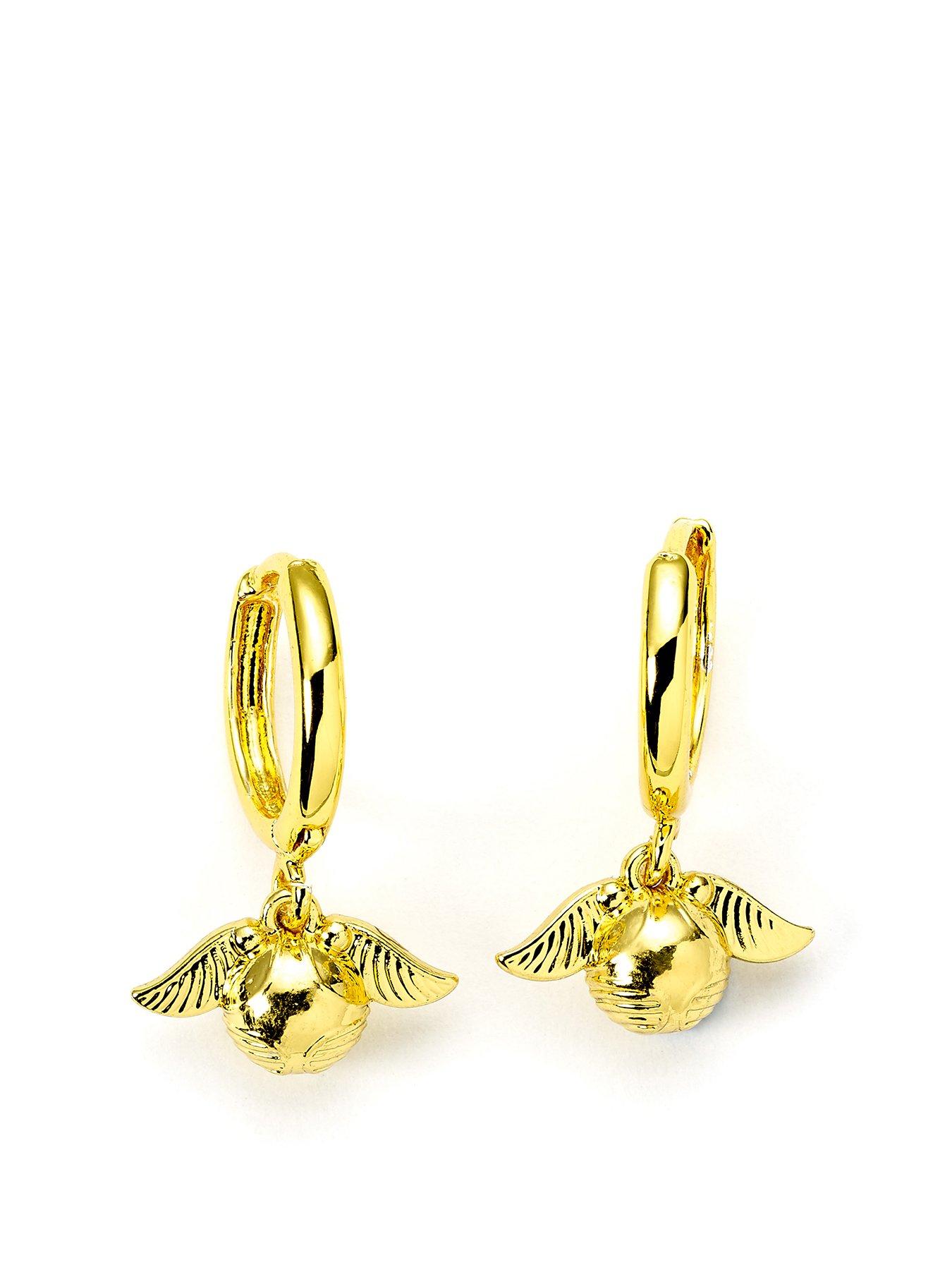 Carat Shop Harry Potter - Golden Snitch Gold Tone Huggy Earrings (WE3D0004)