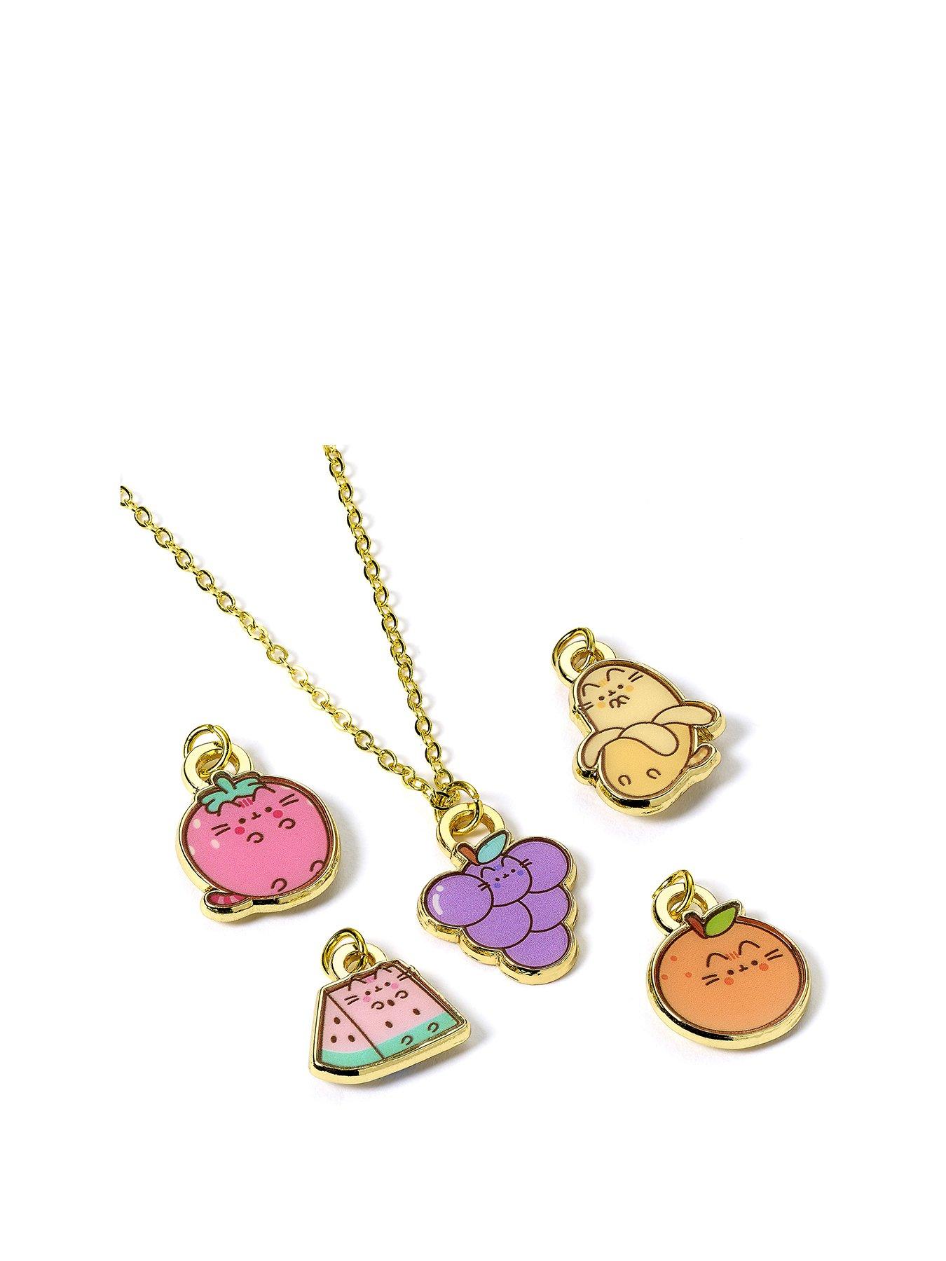 pusheen-the-cat-multi-charm-fruits-themed-necklace-set