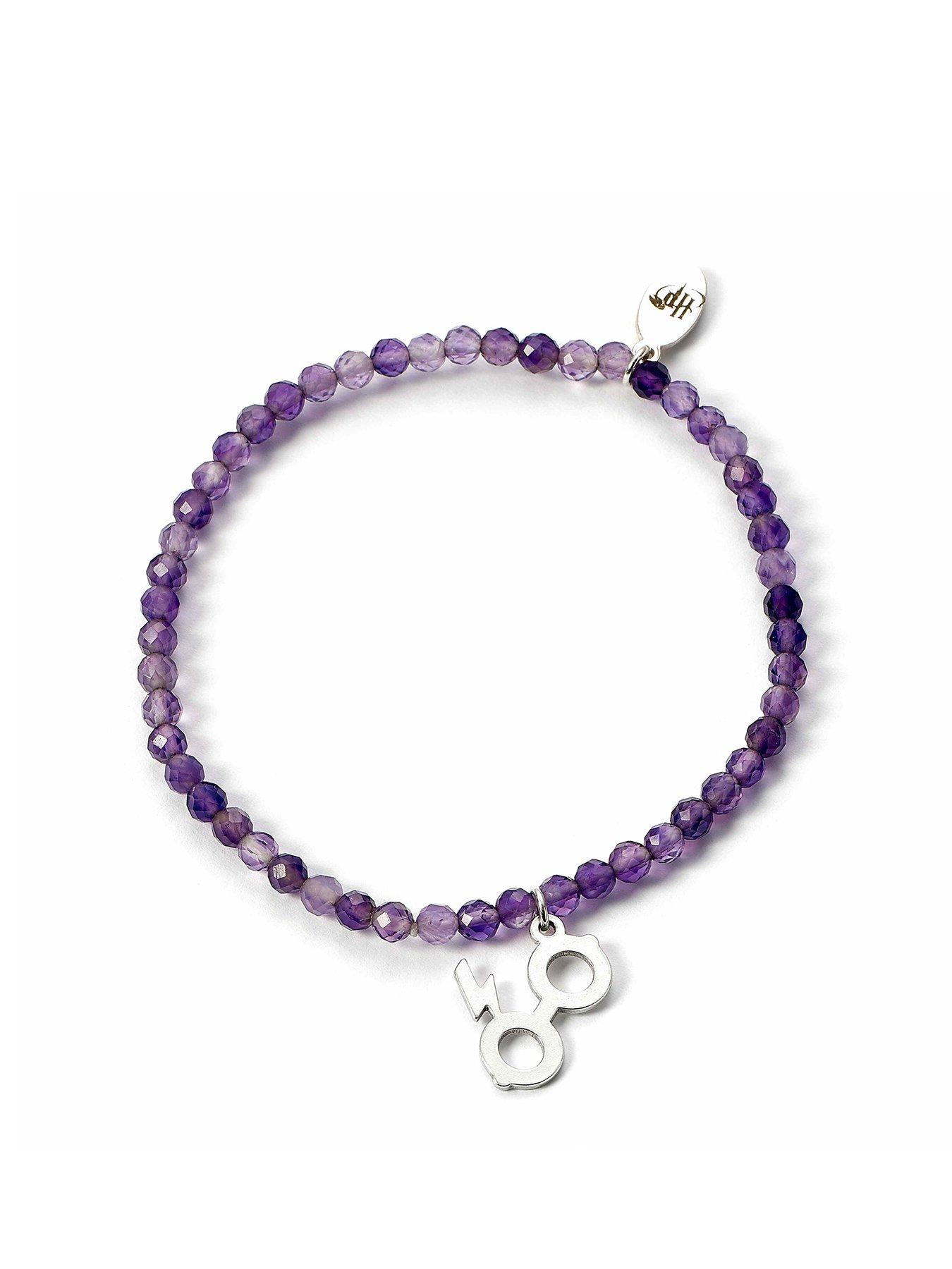 undefined Semi Precious Stone Bracelet with Sterling Silver Lightning bolt  &  Glasses Charm