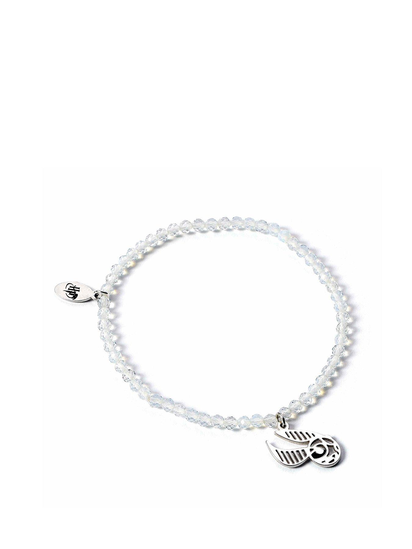 undefined Semi Precious Stone Bracelet with Sterling Silver Golden Snitch Charm