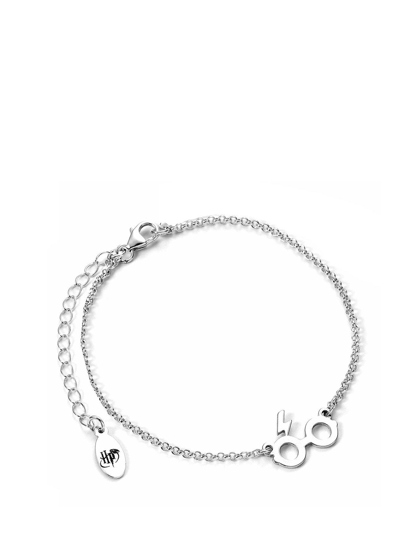 undefined Sterling Silver Glasses  &  Lightning Bolt Charm Bracelet