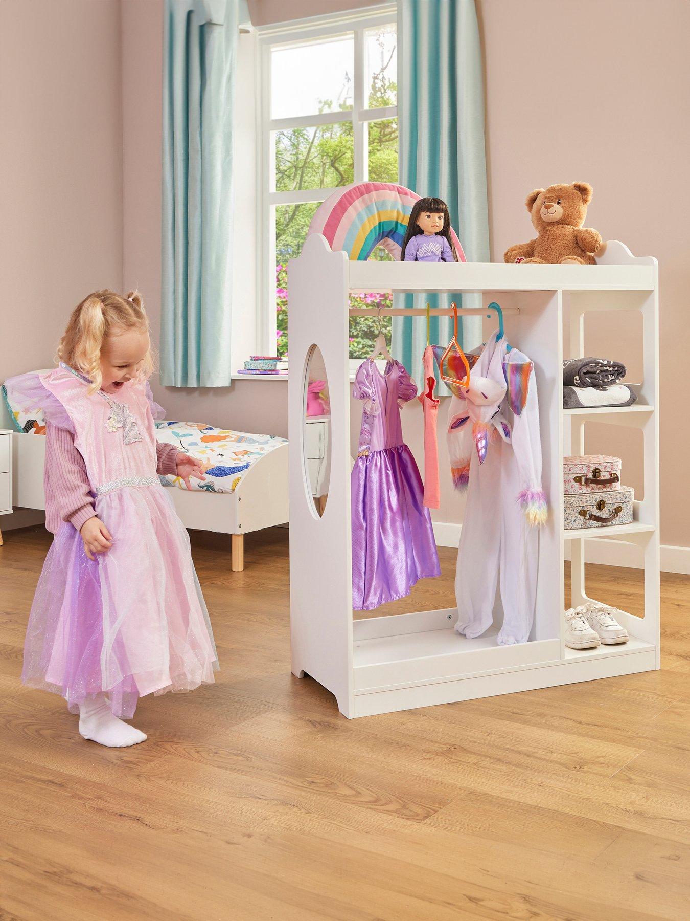 Liberty House White Kids Dressing Rail with Mirror