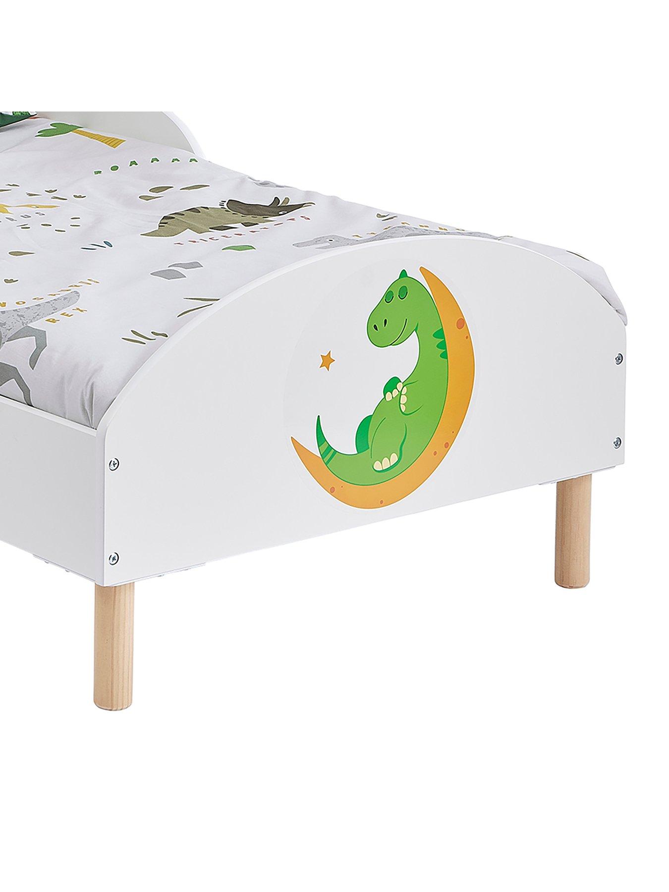 Image 6 of 7 of Liberty House White Toddler Bed with Dinosaur Decal