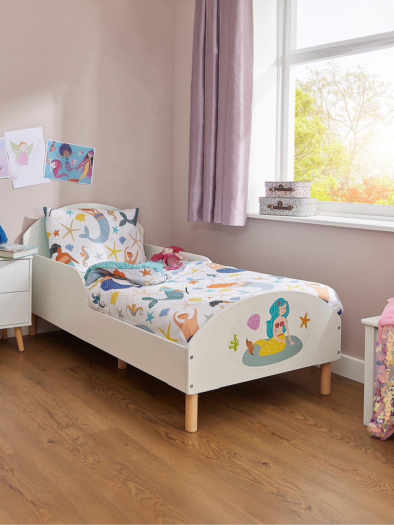 Image 4 of 7 of Liberty House White Toddler Bed with Mermaid Decal