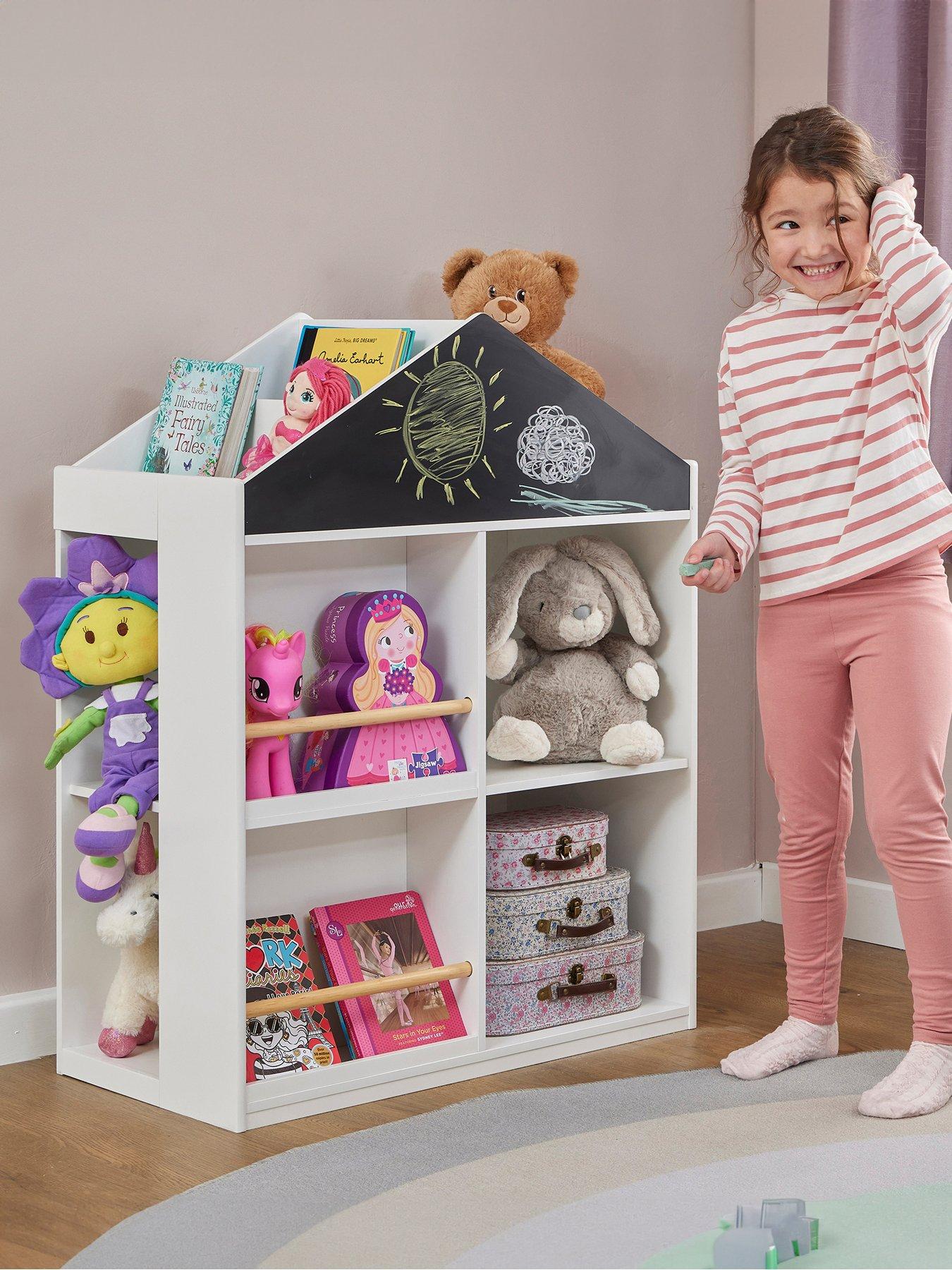 Liberty House Kids White Blackboard Bookcase and Storage cabinet