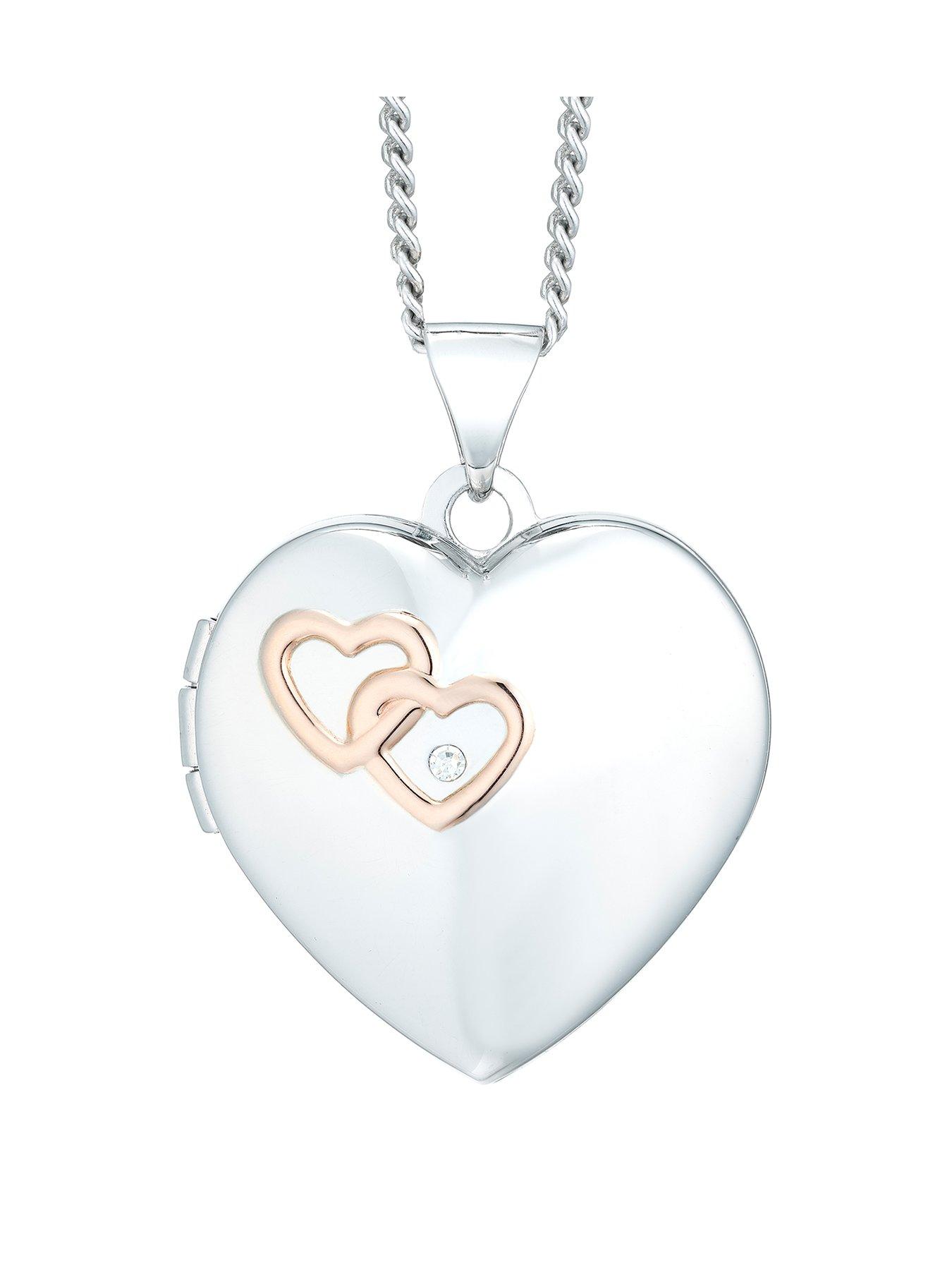ernest-jones-sterling-silver-9ct-rose-gold-18-inch-diamond-heart-locket