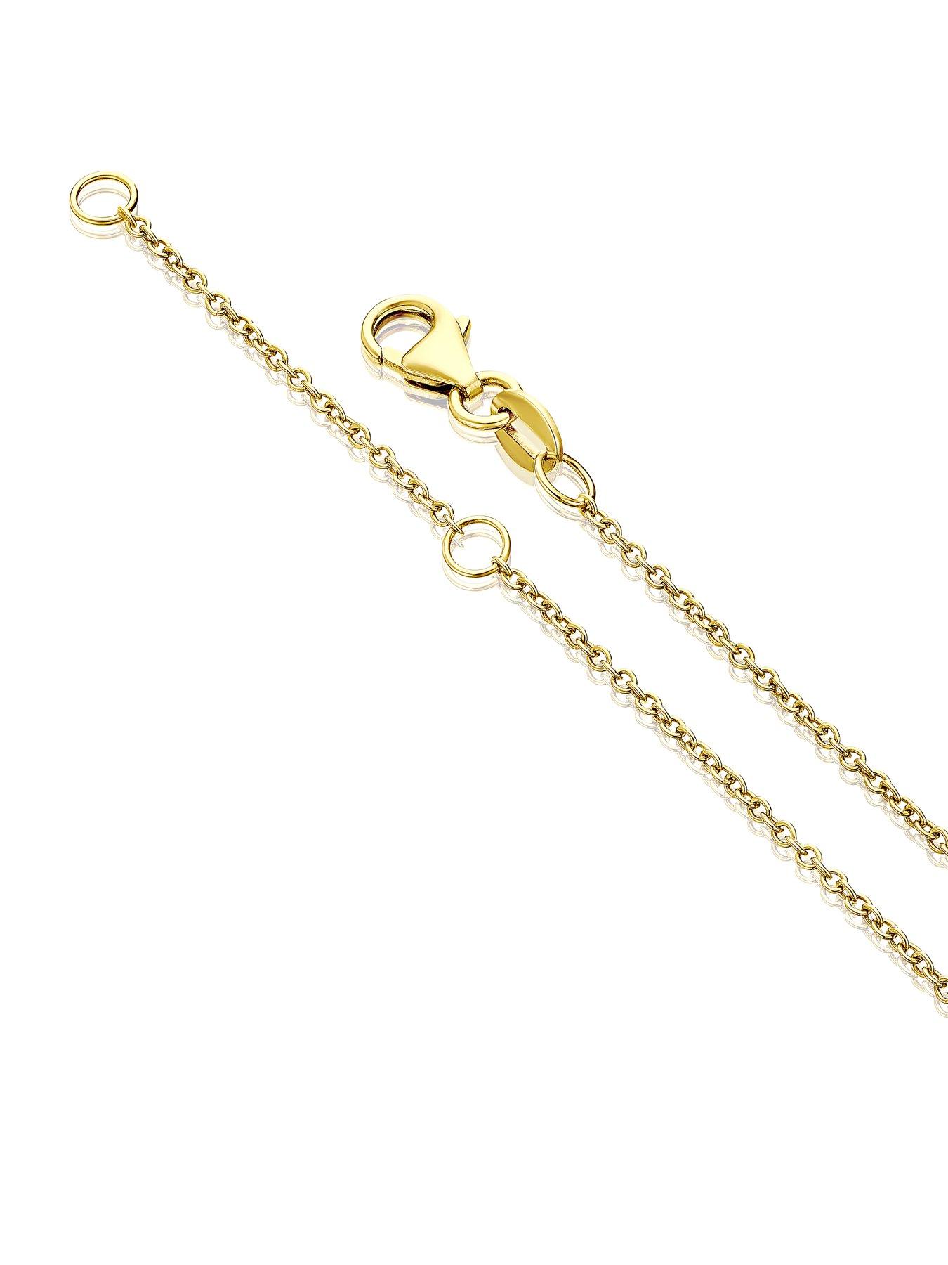  image of ernest-jones-9ct-yellow-gold-cubic-zirconia-linked-heart-necklace
