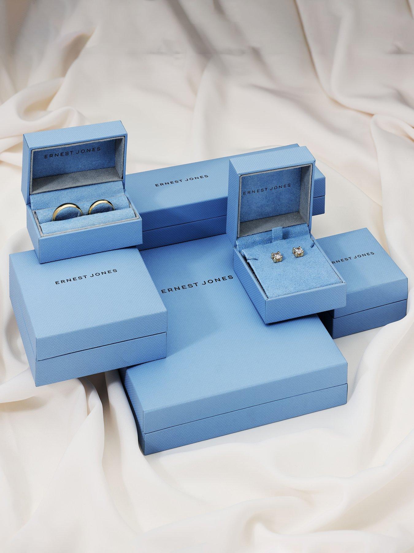  image of ernest-jones-9ct-yellow-gold-cubic-zirconia-linked-heart-necklace