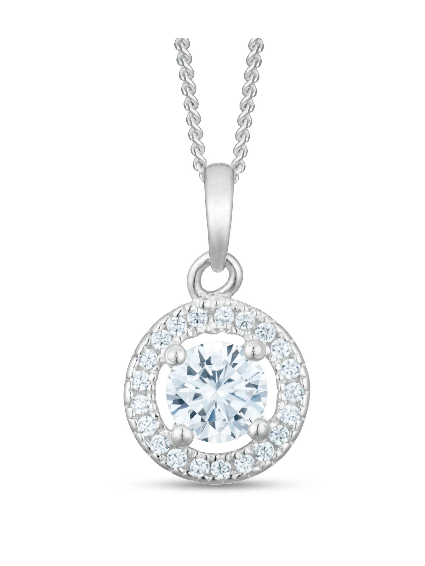  image of h-samuel-sterling-silver-cubic-zirconia-round-pendant