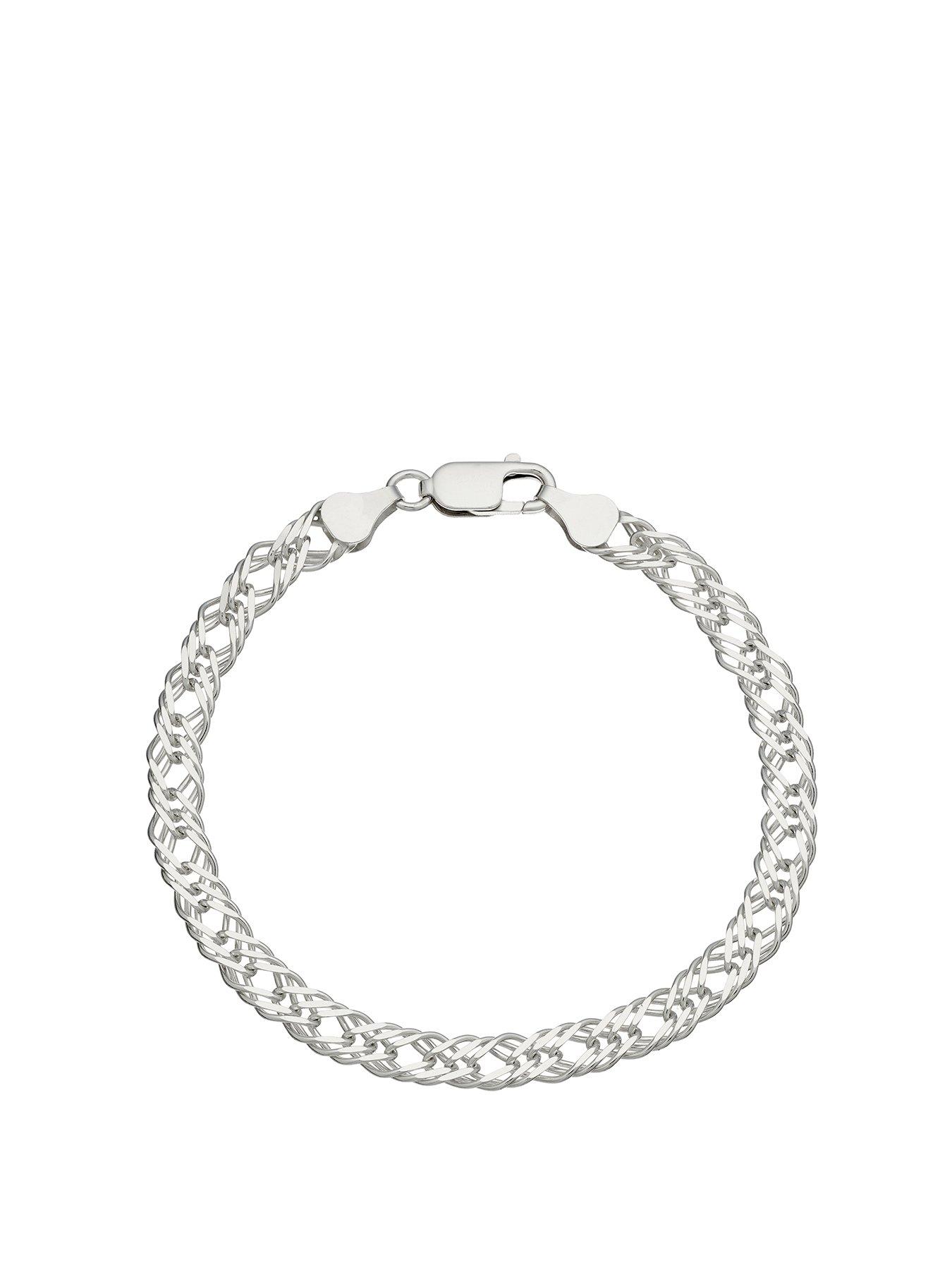 undefined Sterling Silver 7.5 Inch Double Curb Bracelet