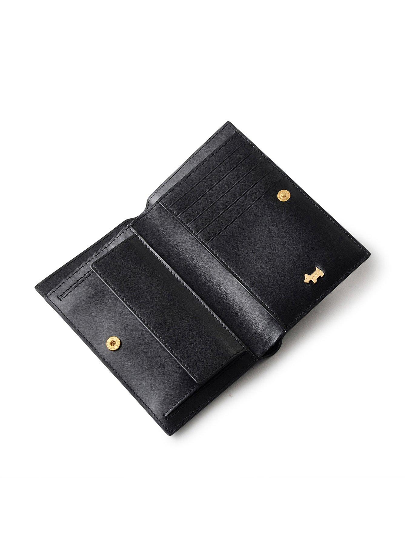  image of radley-heritage-lane-medium-leather-bifold-purse-black
