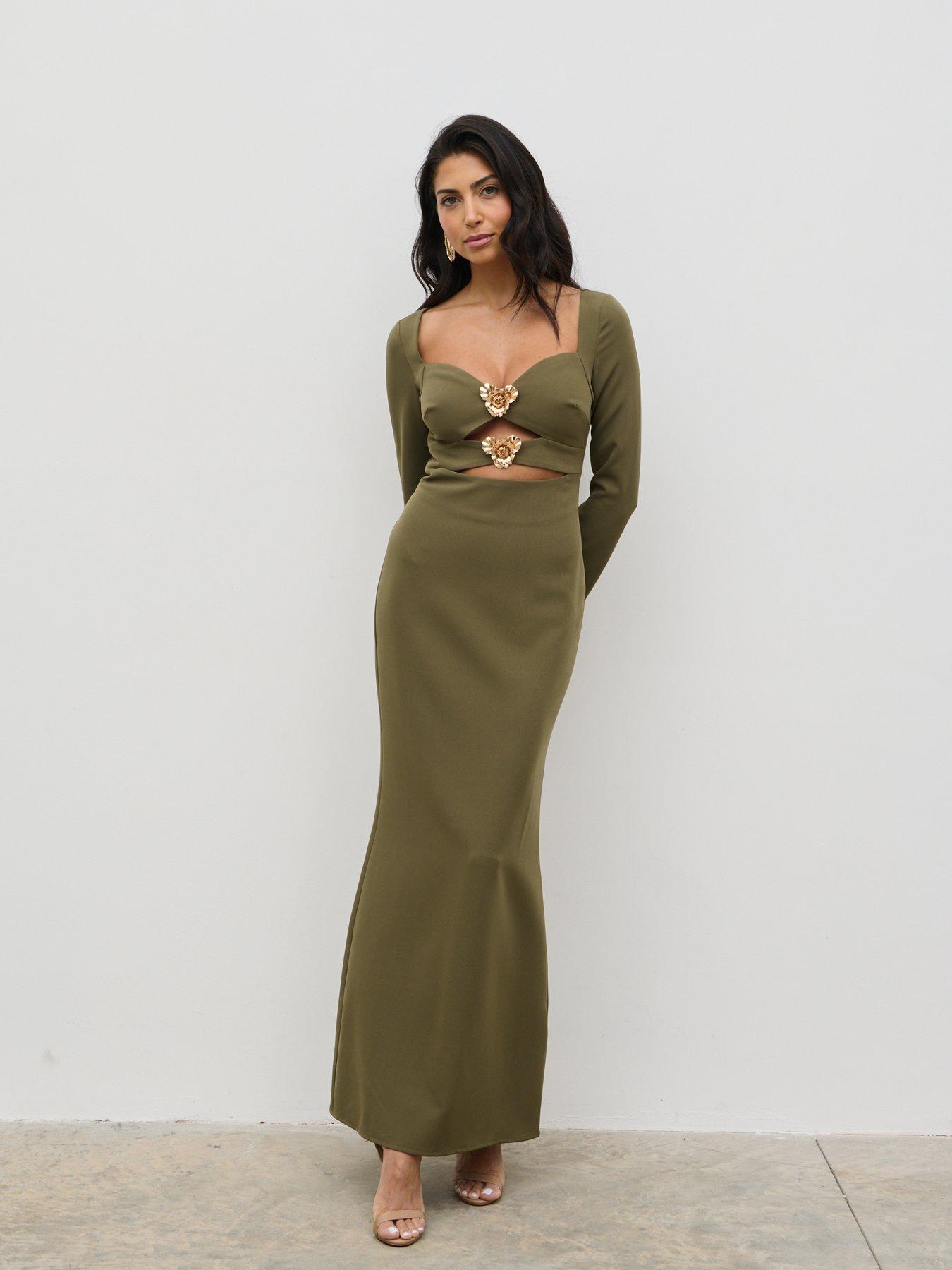 pretty-lavish-corrine-gold-trim-cut-out-maxi-dress-olive