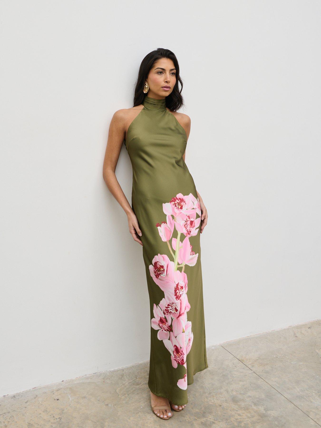 undefined Kiara Halterneck Maxi Dress - Multi