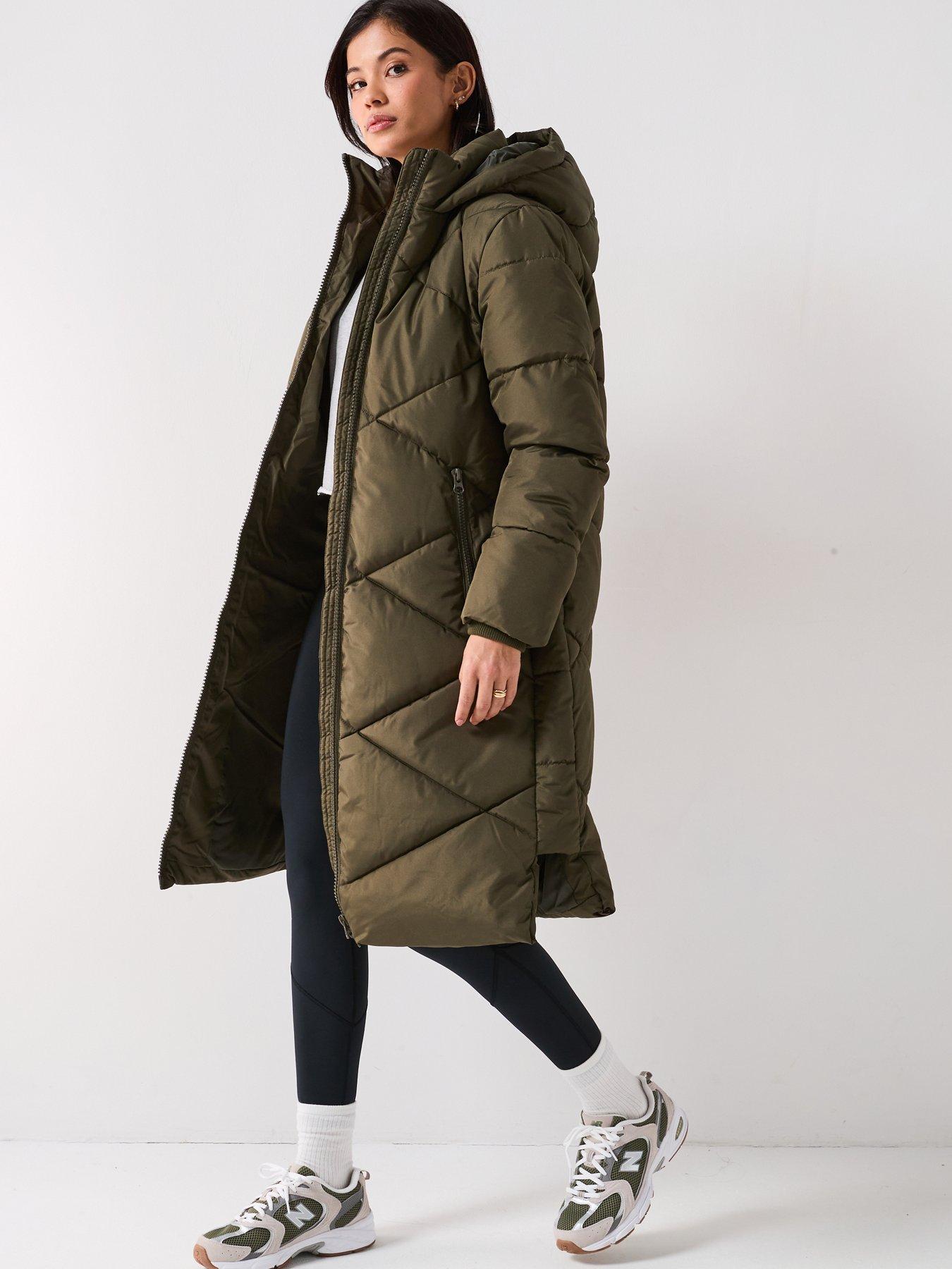 image of jdy-vista-padded-hood-coat-green