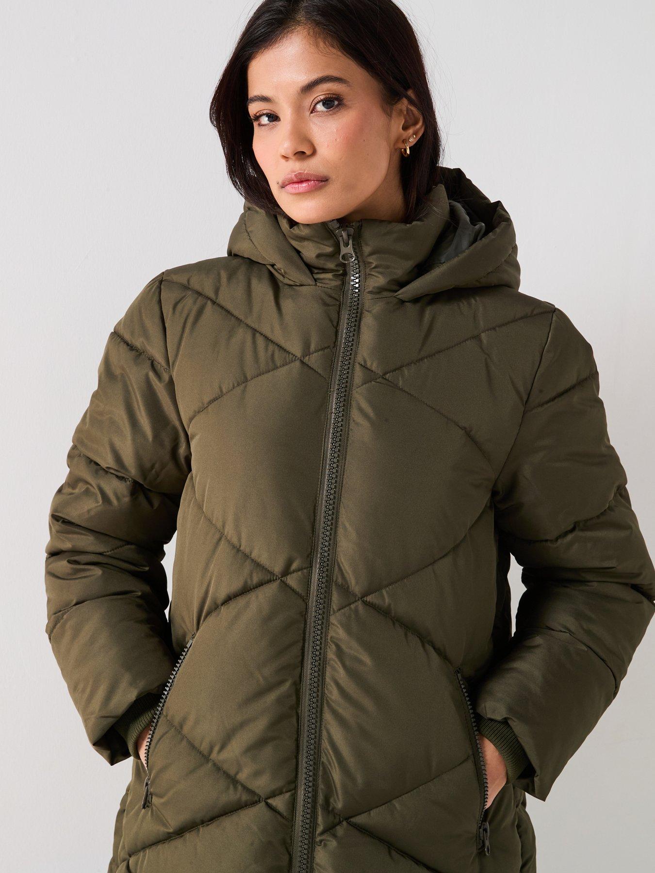  image of jdy-vista-padded-hood-coat-green