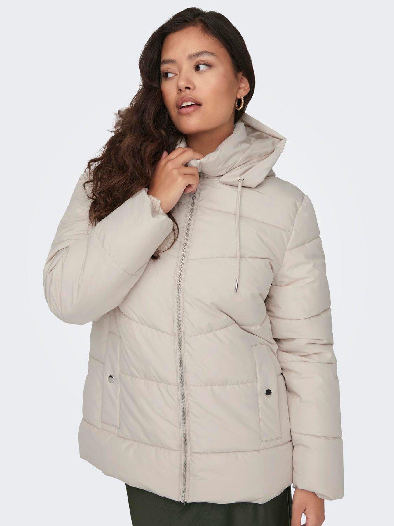 undefined Short Padded Coat - Cream