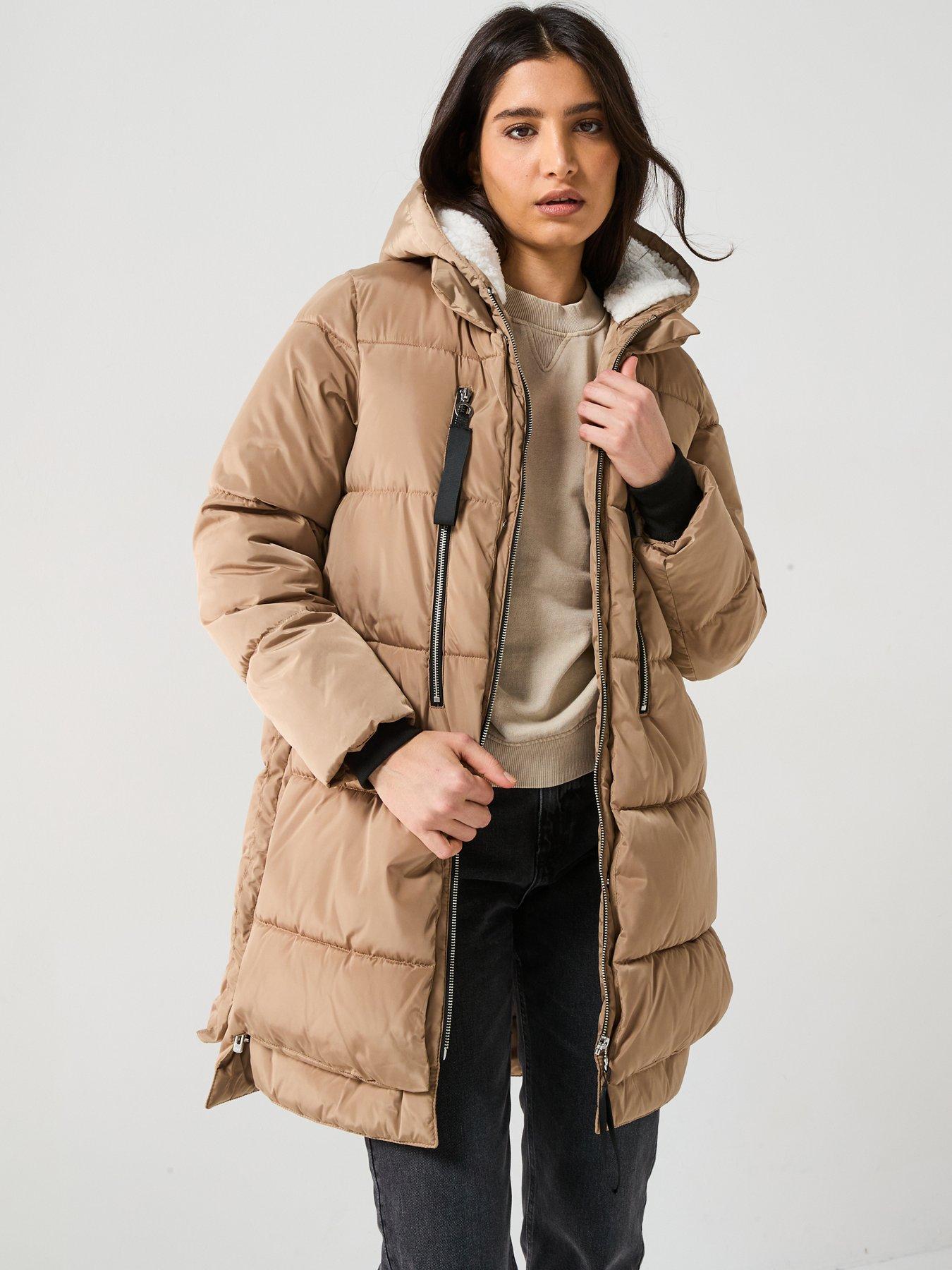 undefined Nora Long Puffer Coat - Beige