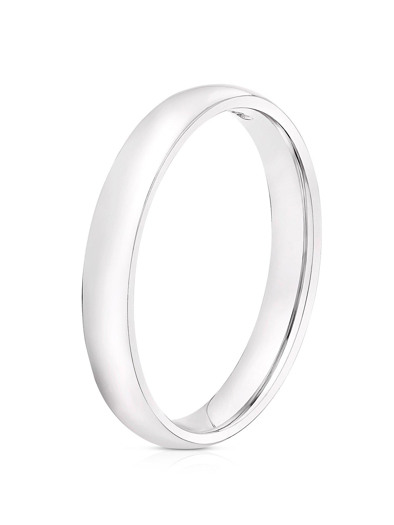 Image 2 of 4 of H. Samuel 9ct White Gold 3mm Extra Heavy Court Wedding Ring