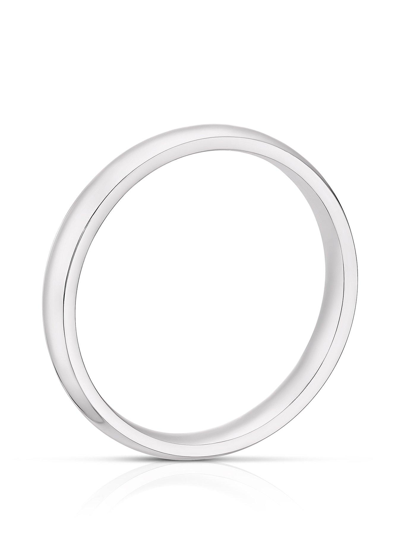 Image 3 of 4 of H. Samuel 9ct White Gold 3mm Extra Heavy Court Wedding Ring
