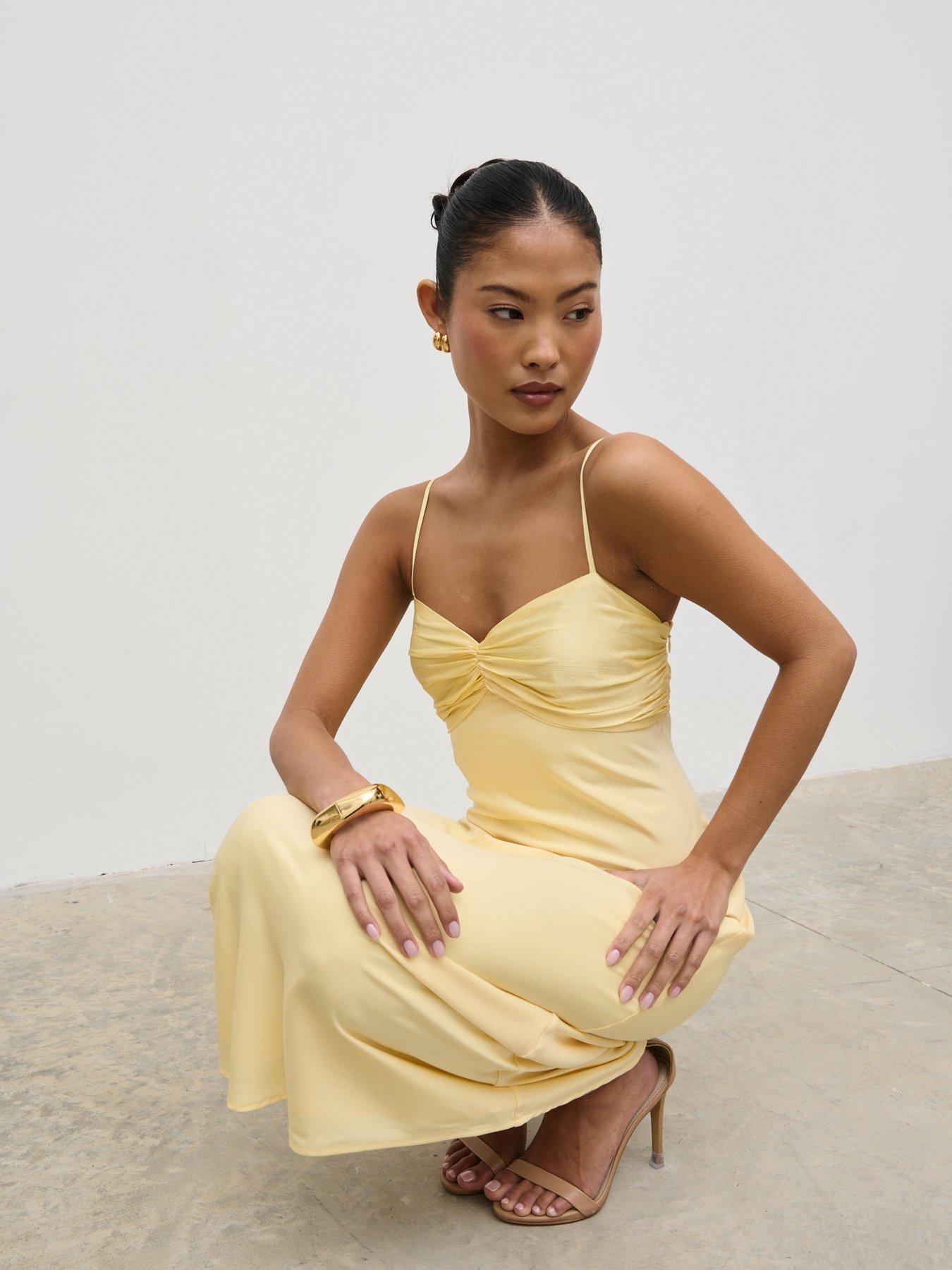  image of pretty-lavish-joely-contrast-midaxi-dress-lemon
